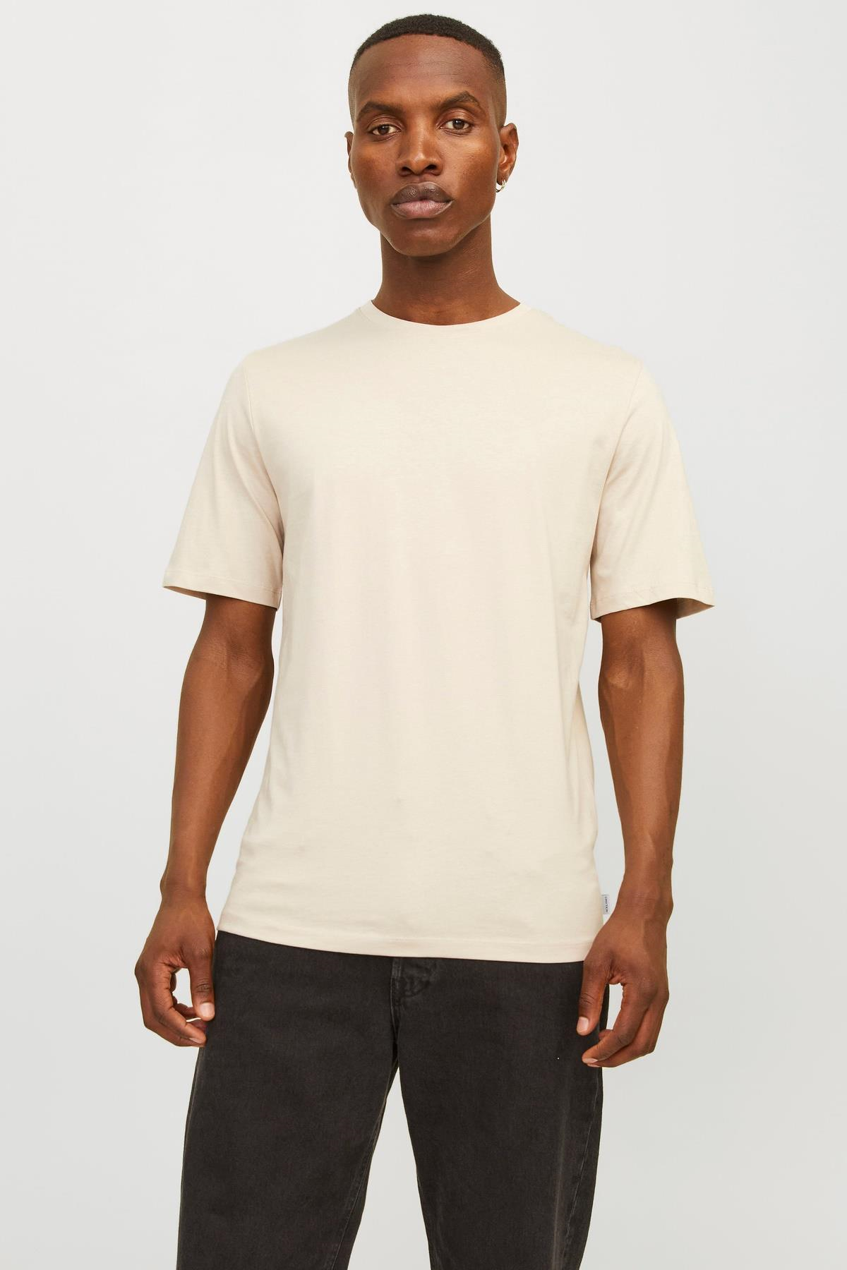 Jack & Jones JJEORGANIC Erkek Basic Tişört – Bisiklet Yaka, Organik Pamuk 