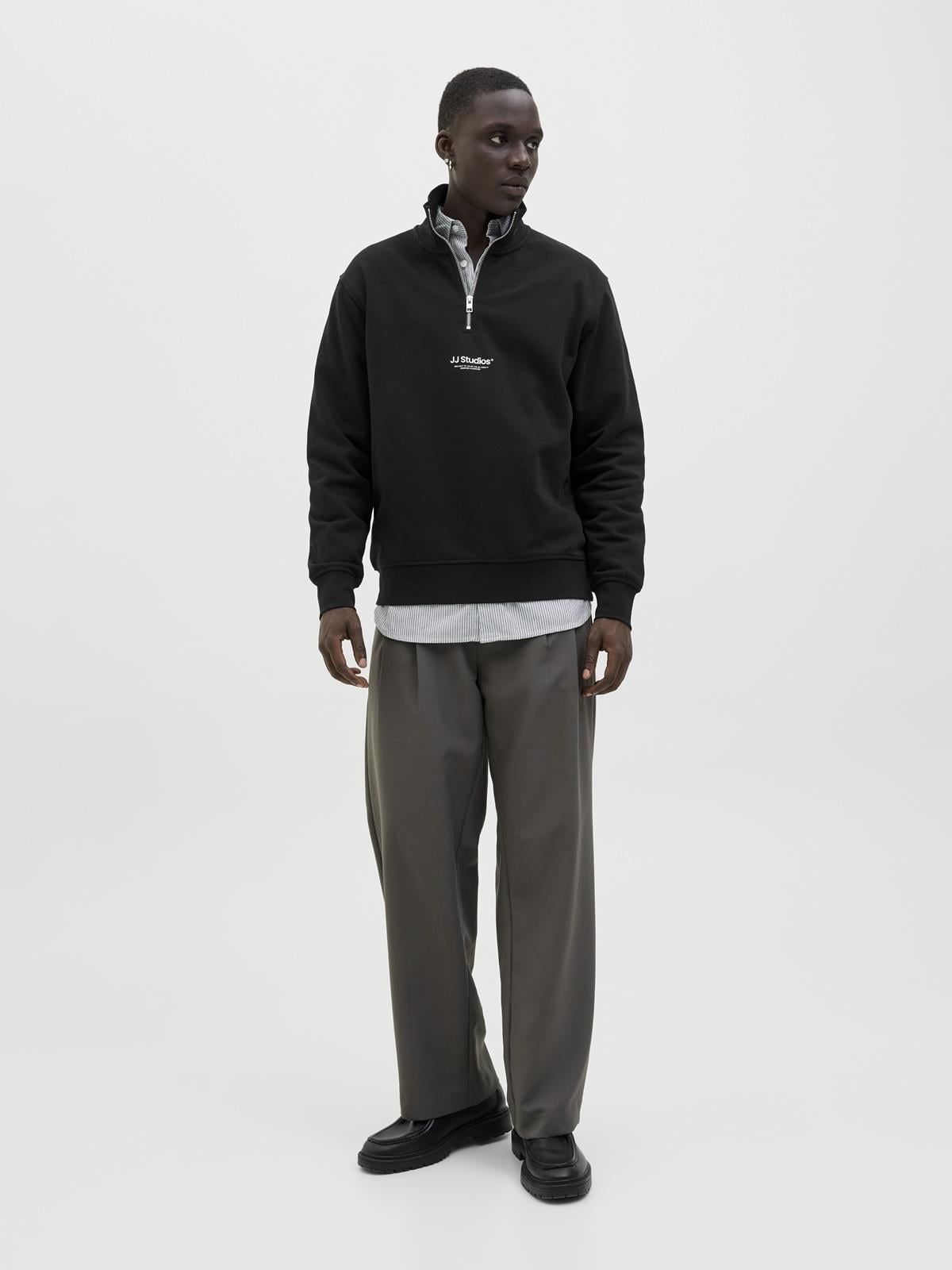 Jack & Jones JJESOHO HN NOOS Sweat | Fermuarlı Yarım Yaka Erkek Sweatshirt 