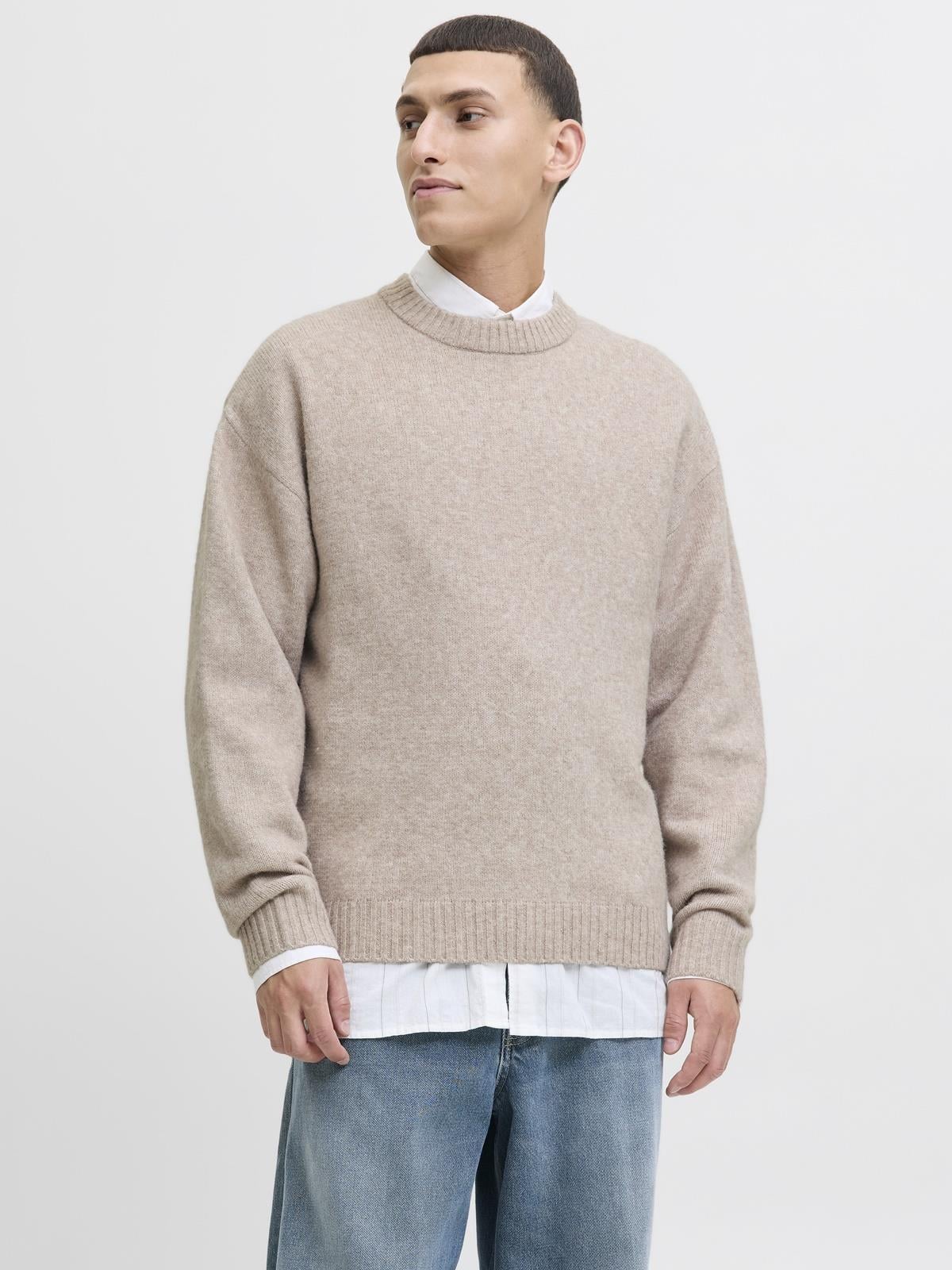 Jack & Jones JJESOHO OLLIE Knit | Basic Erkek Crew Neck Kazak Modelleri 