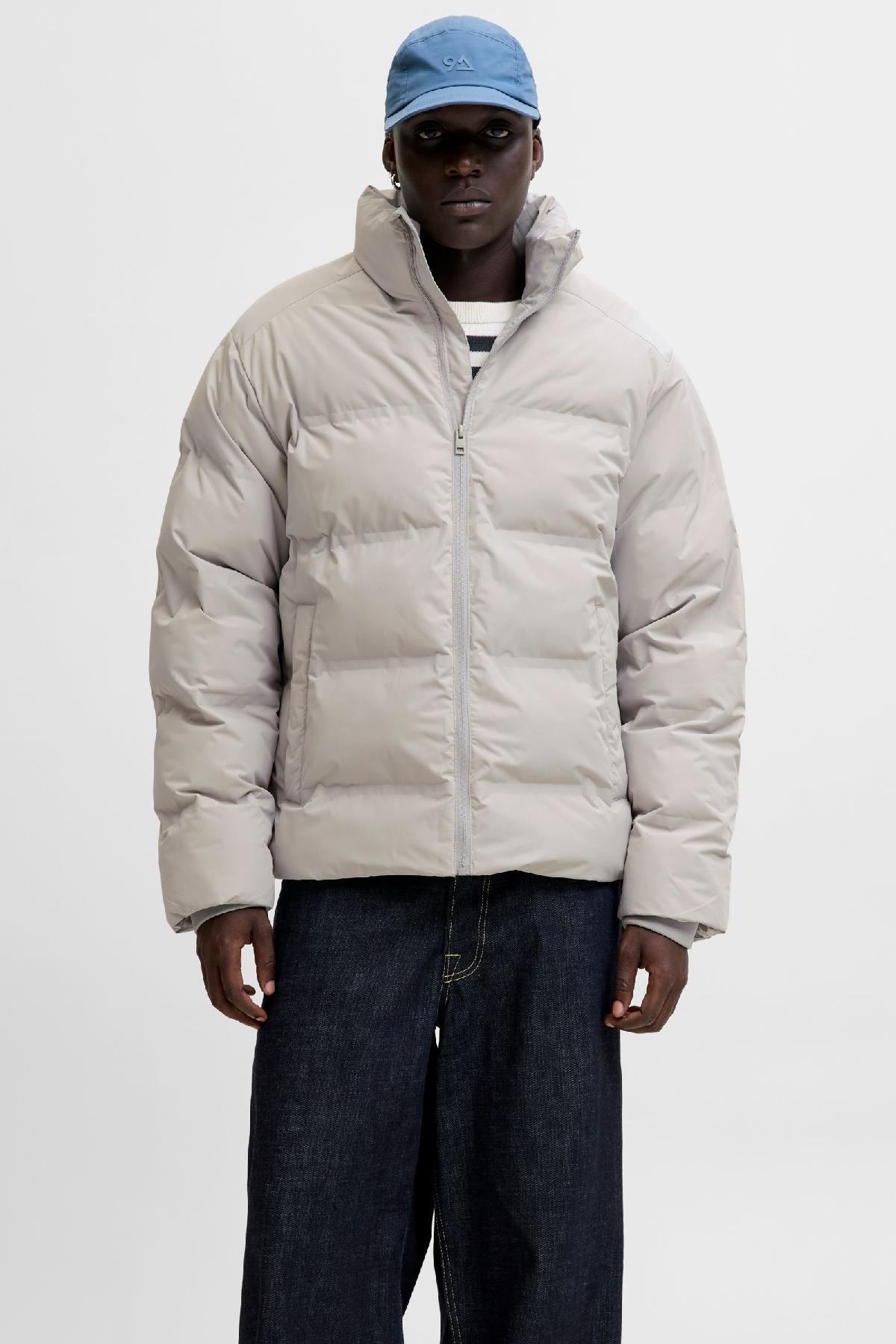 Jack & Jones JJESOHO Puffer Collar Erkek Şişme Mont – Yüksek Yaka, Fermuarlı, Su İtici Kışlık Ceket 