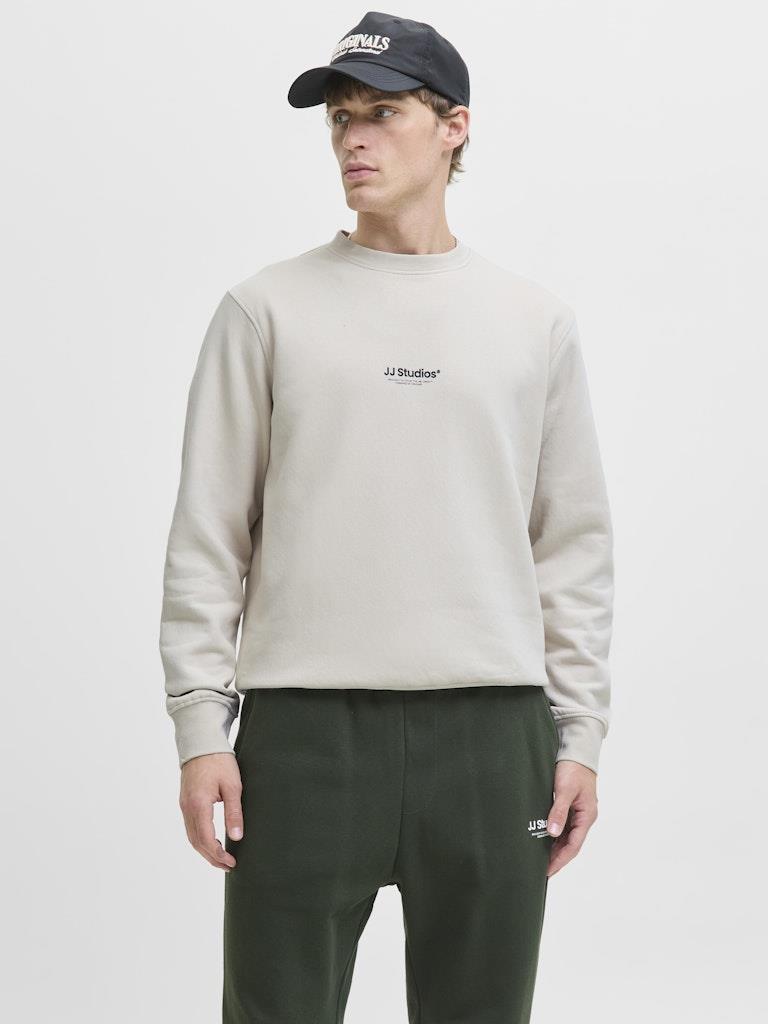 Jack & Jones JJESOHO Sweat Crew Neck NOOS – Bisiklet Yaka Basic Erkek Sweatshirt, Rahat Günlük Model 