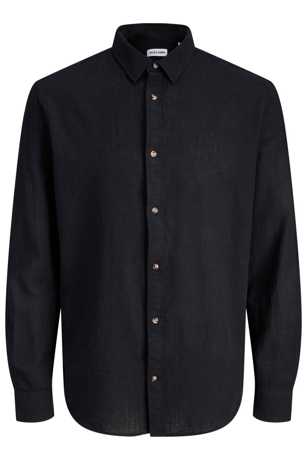 Jack & Jones JJESUMMER Linen Blend Erkek Keten Karışımlı Uzun Kollu Gömlek Yazlık 