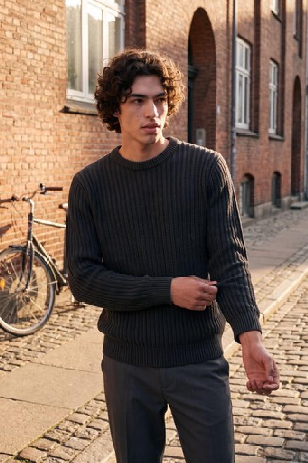 Jack & Jones JJJAXON Erkek Bisiklet Yaka Triko Kazak Günlük Şık 