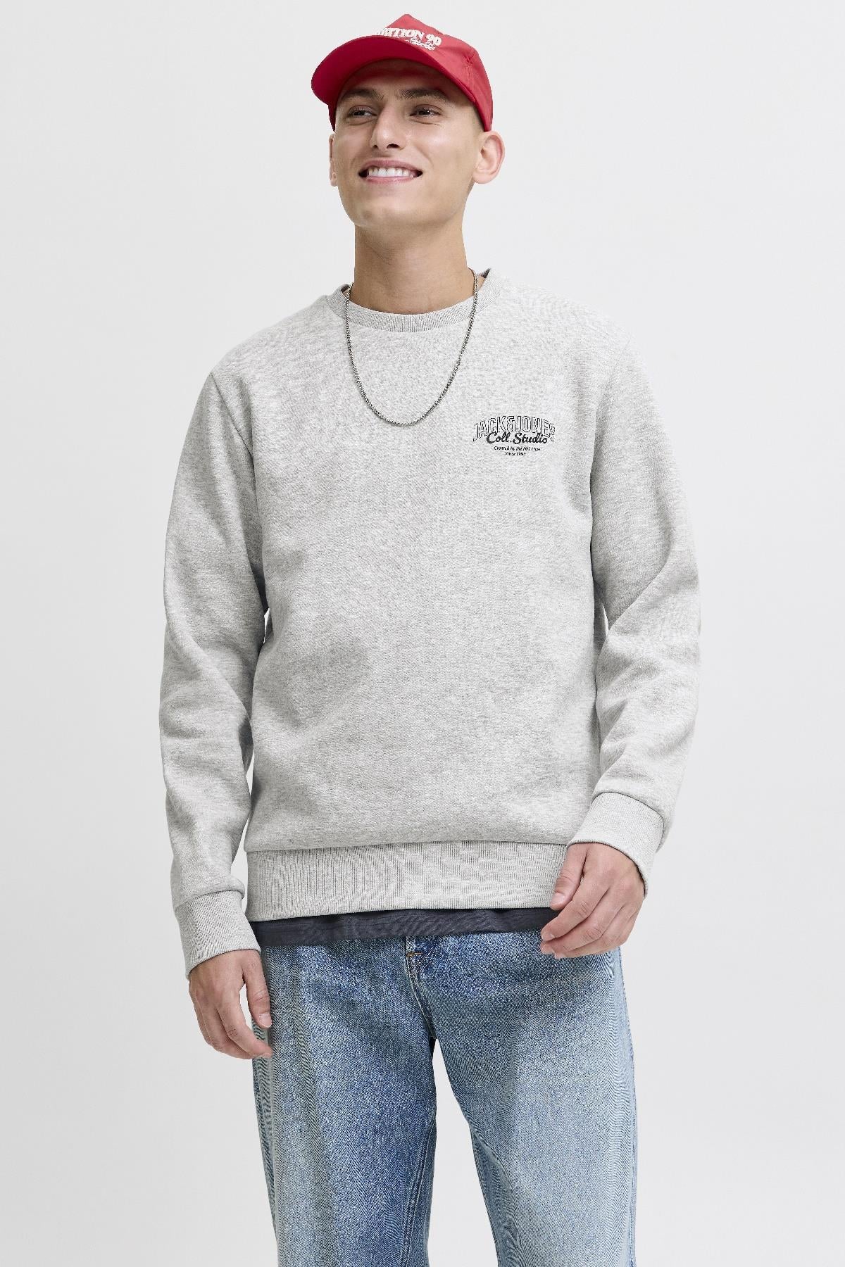 Jack & Jones JJMAKOTO Sweat Crew Neck Erkek Sweatshirt - Şık ve Rahat Tasarım 