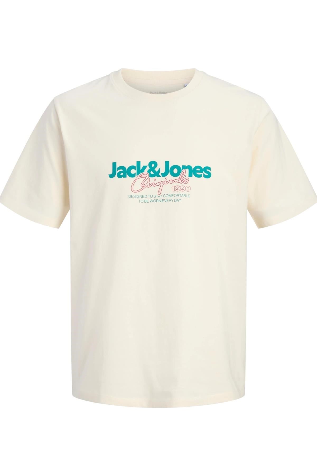 Jack & Jones JORCASSIS Erkek Tişört Bisiklet Yaka Kısa Kollu Rahat Günlük 