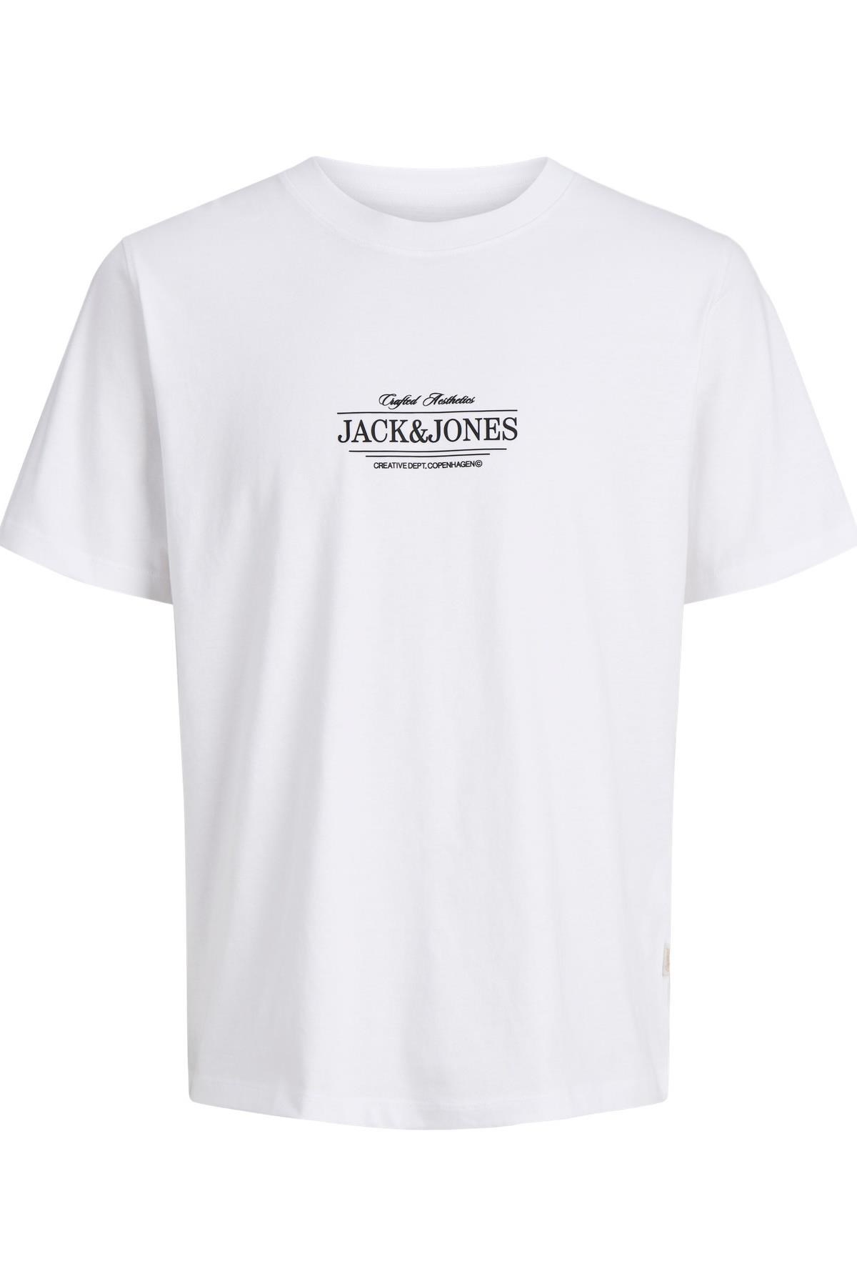Jack & Jones JORCASSIS Minimal Erkek Tişört Bisiklet Yaka Kısa Kollu Rahat Günlük 