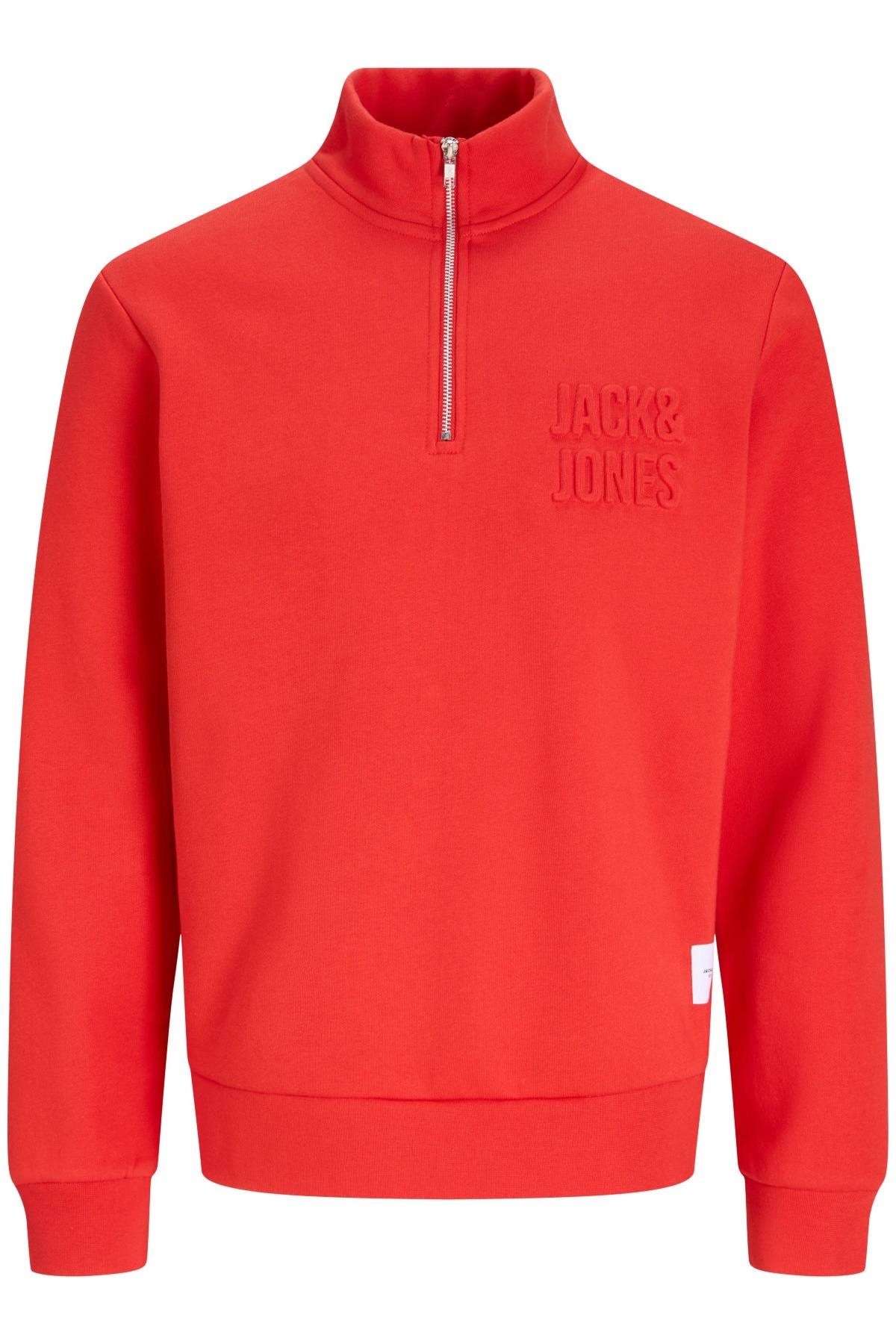 Jack & Jones JORNEWOVE Erkek Dik Yaka Sweatshirt Günlük Rahat Şık 