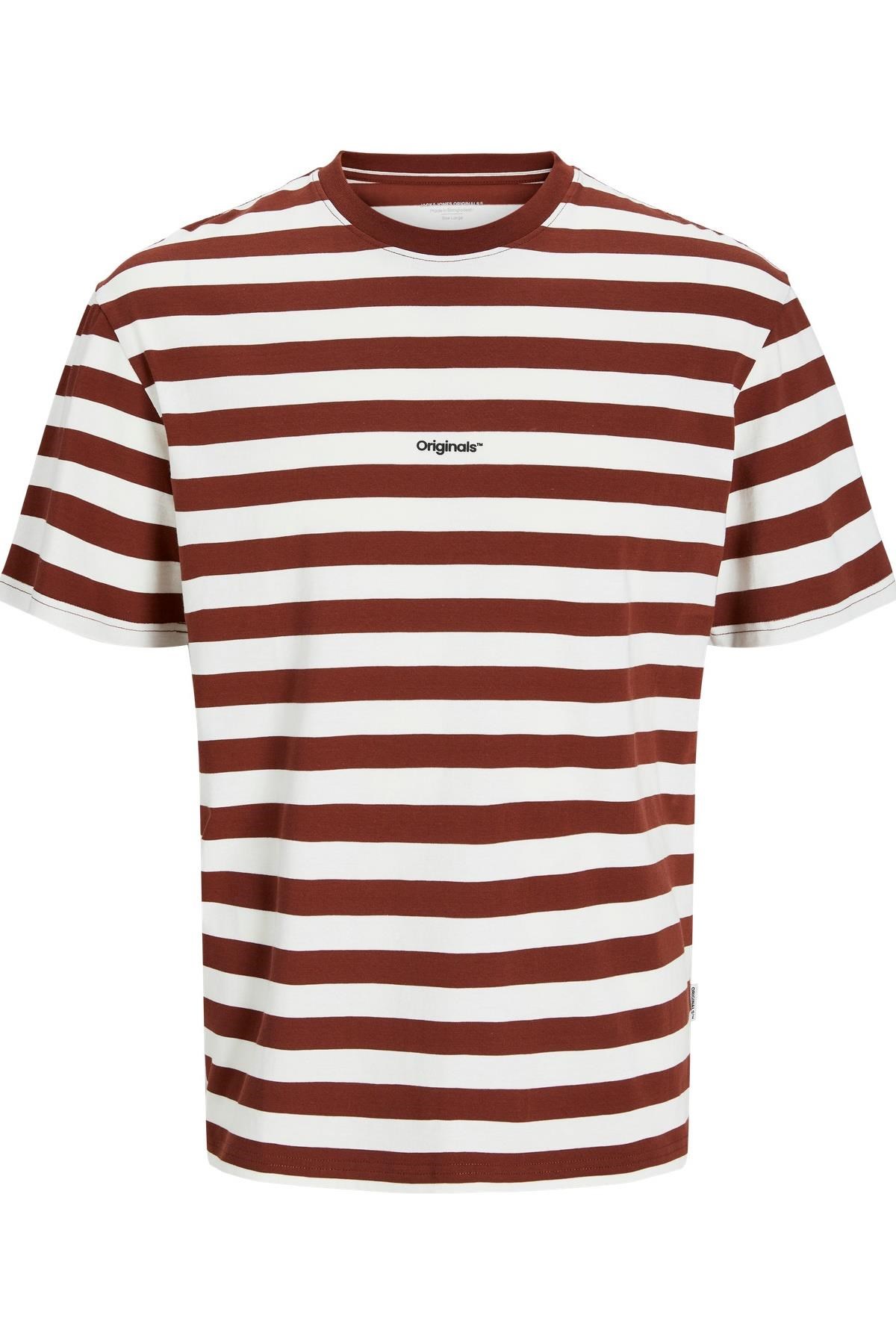 Jack & Jones JORVESTERBRO Newton Çizgili Bisiklet Yaka Erkek T-Shirt 