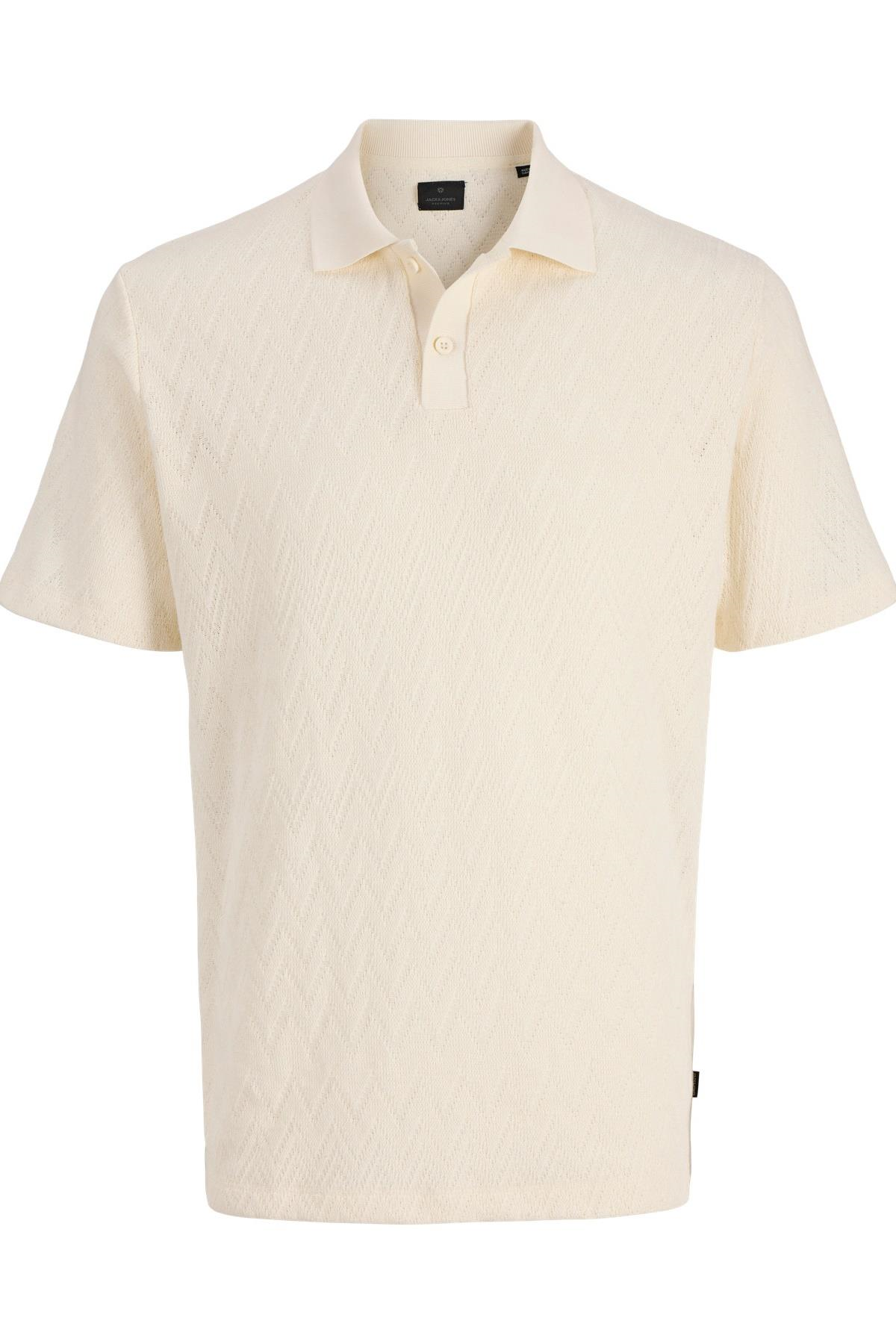 Jack & Jones JPRBLATRENTON Erkek Polo Yaka Tişört Jakarlı Kısa Kollu 