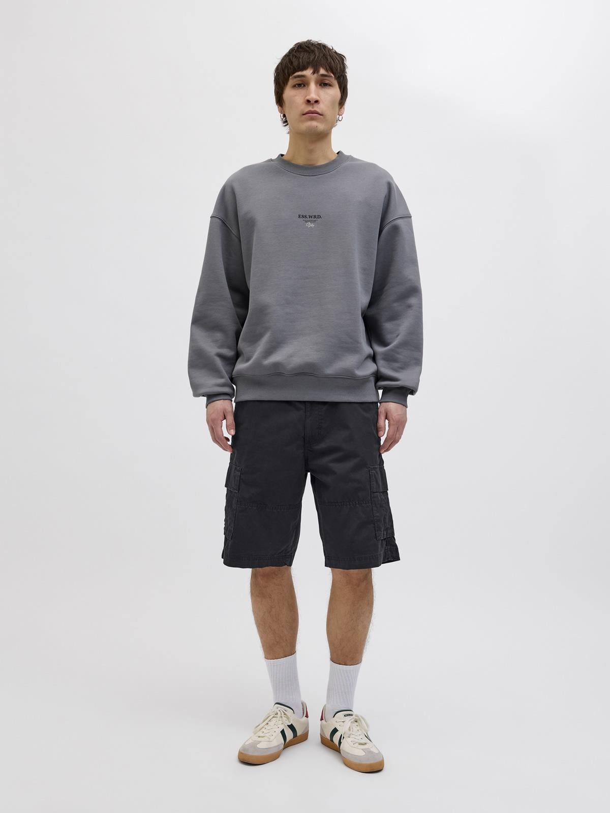 Jack & Jones JPSTCOLE MATEO Erkek Kargo Şort – %100 Pamuk, Rahat Kesim, Çok Cepli 