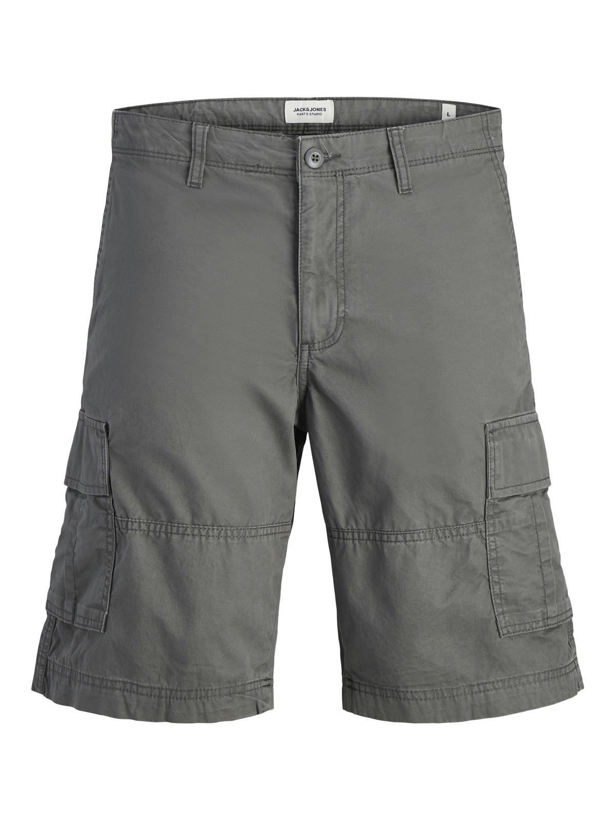 Jack & Jones JPSTCOLE MATEO Erkek Kargo Şort – %100 Pamuk, Rahat Kesim, Çok Cepli 