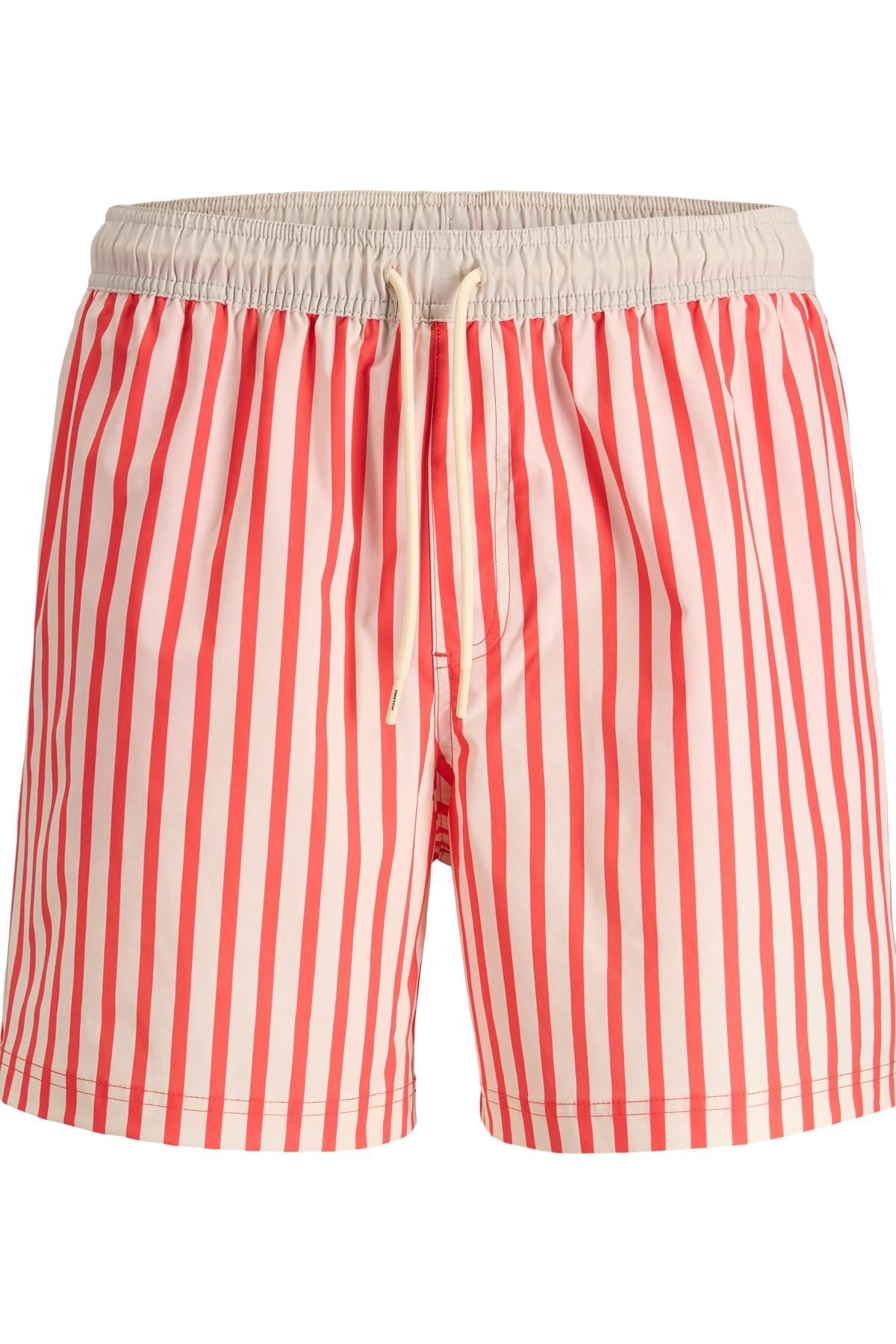 Jack & Jones JPSTKAUAI Erkek Deniz Şortu Çizgili Regular Fit Rahat 