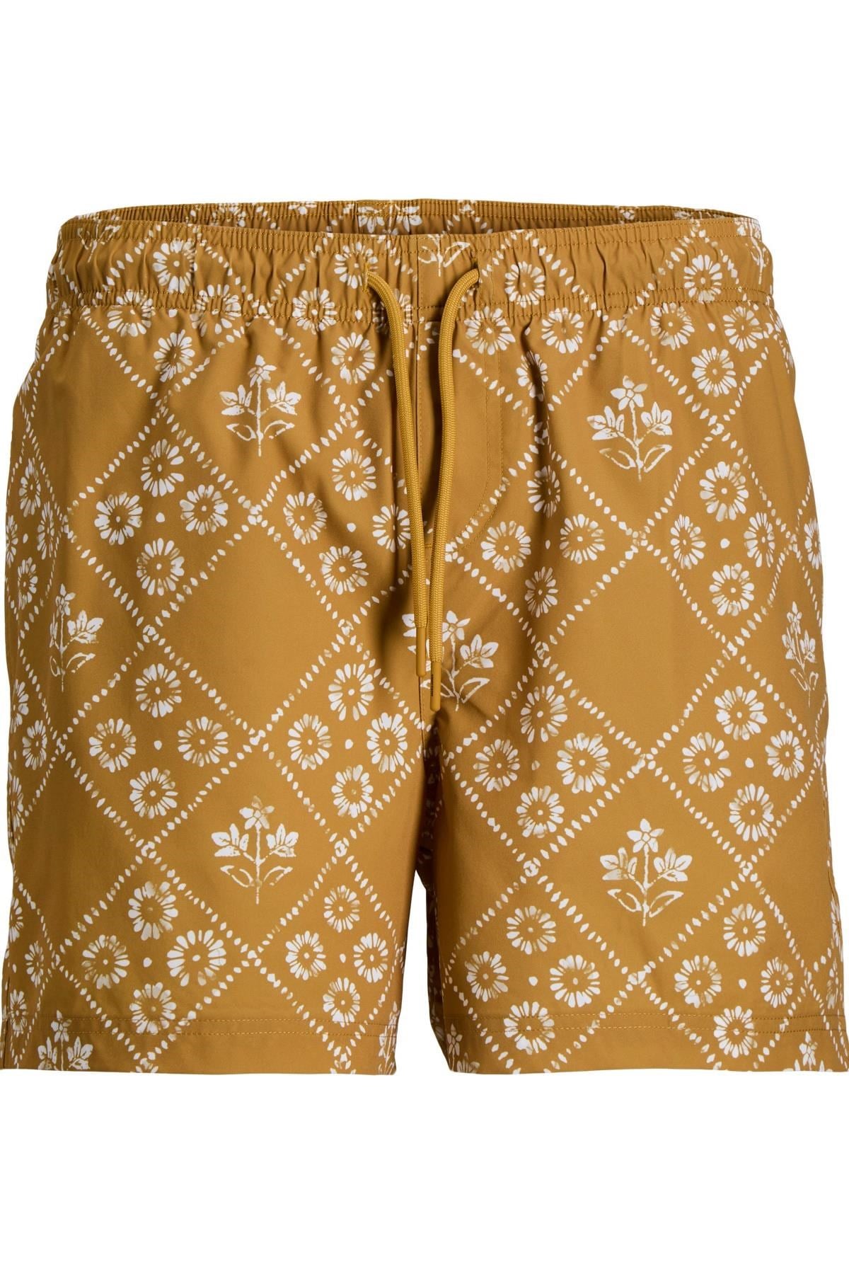 Jack & Jones JPSTMAUI Shell Desenli Erkek Deniz Şortu Regular Fit Rahat 