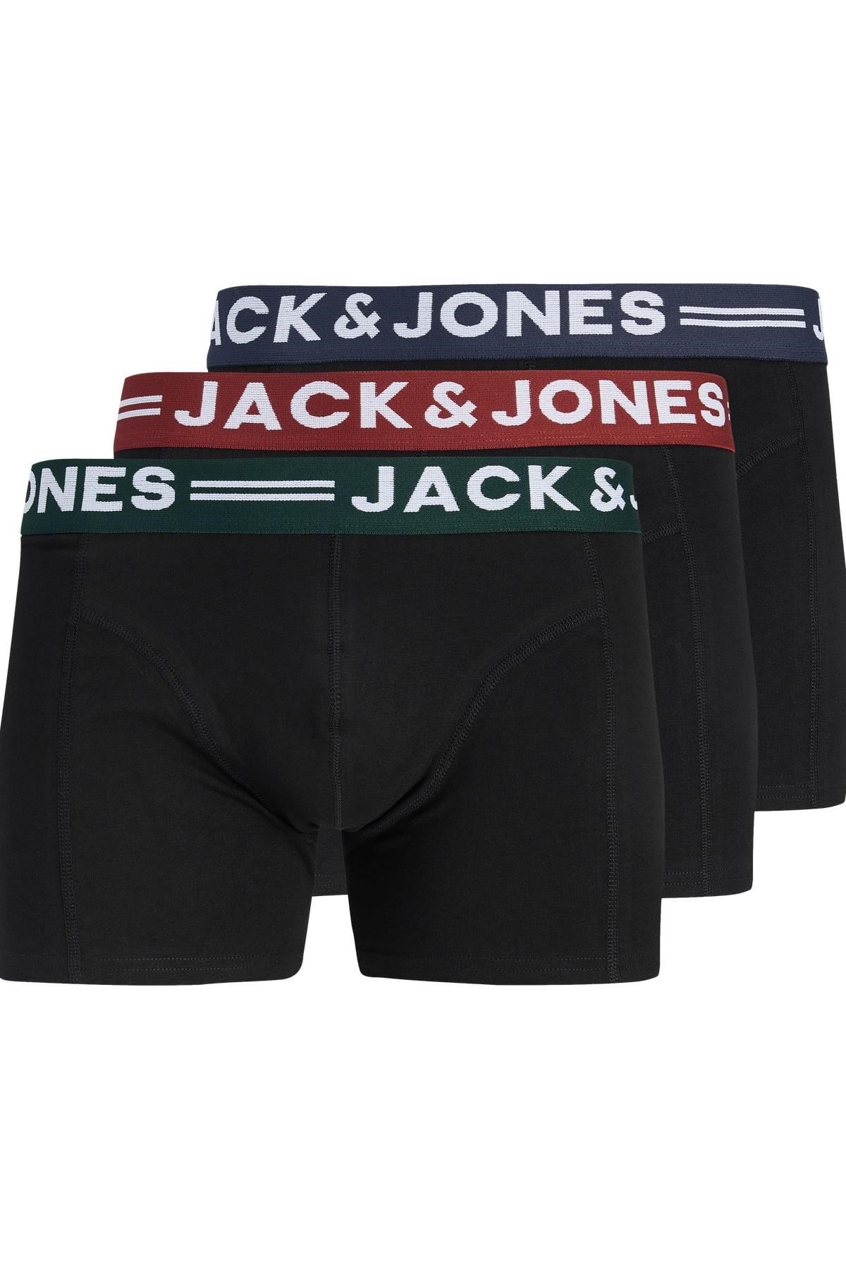 Jack & Jones SENSE Erkek Boxer 3’lü Paket – Pamuklu, Rahat Kesim (NOOS) 