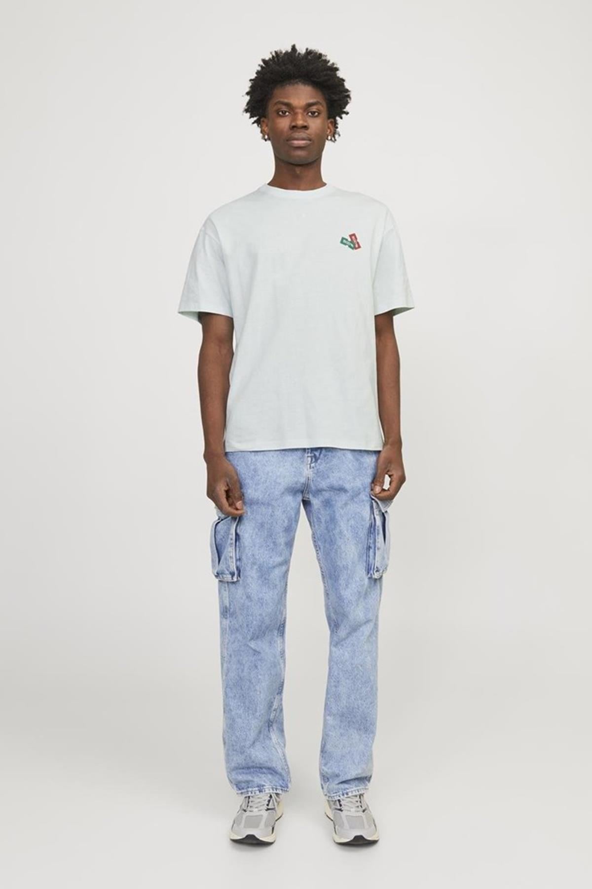 JACK&JONES JORDECAL TEE SS CREW NECK TG LN12254175 A.GRİ