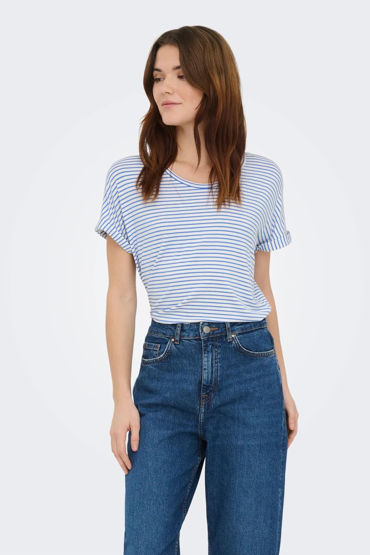 JDY JDYSISSY Kadın Basic T-Shirt Kısa Kollu O-Neck T-Shirt 