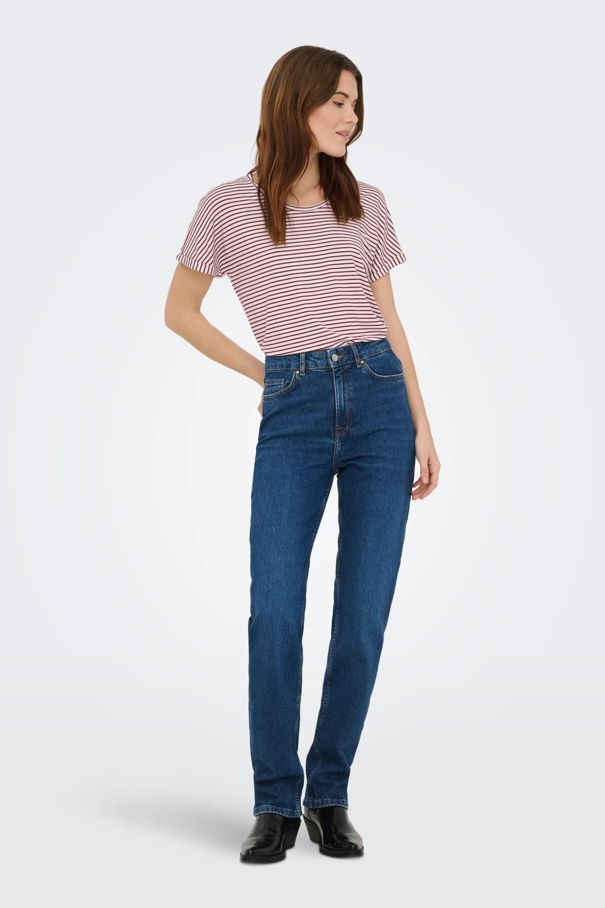 JDY JDYSISSY Kadın Basic T-Shirt Kısa Kollu O-Neck T-Shirt 