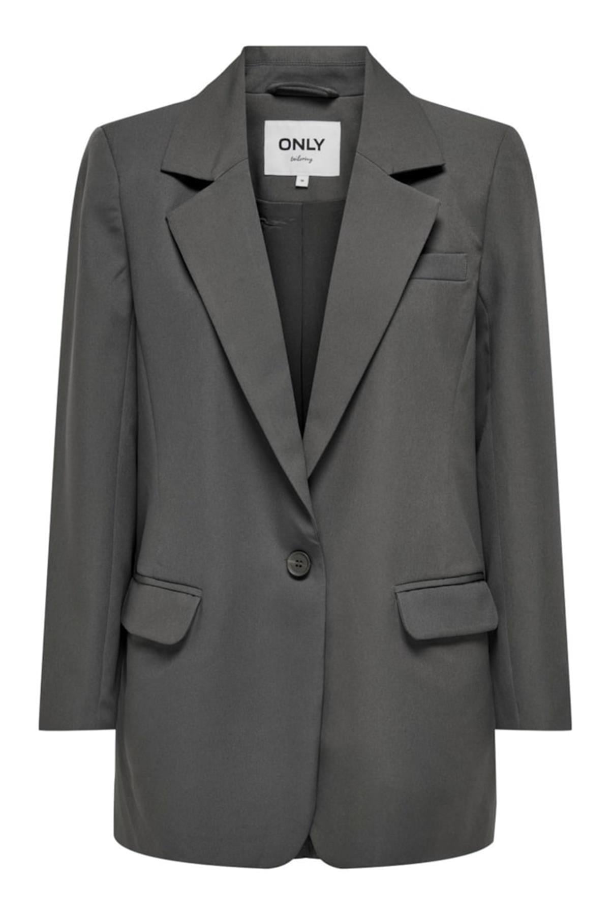 ONLLANA-BERRY L/S OVS BLAZER TLR NOOS KOYU GRİ 15245698