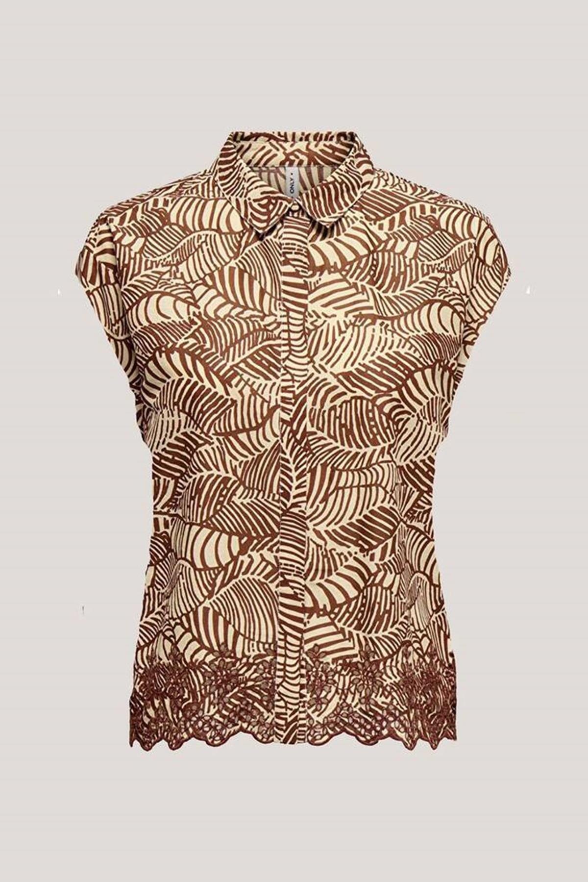 ONLLOU LIFE EMB S/S SHIRT PTM KİREMİT
