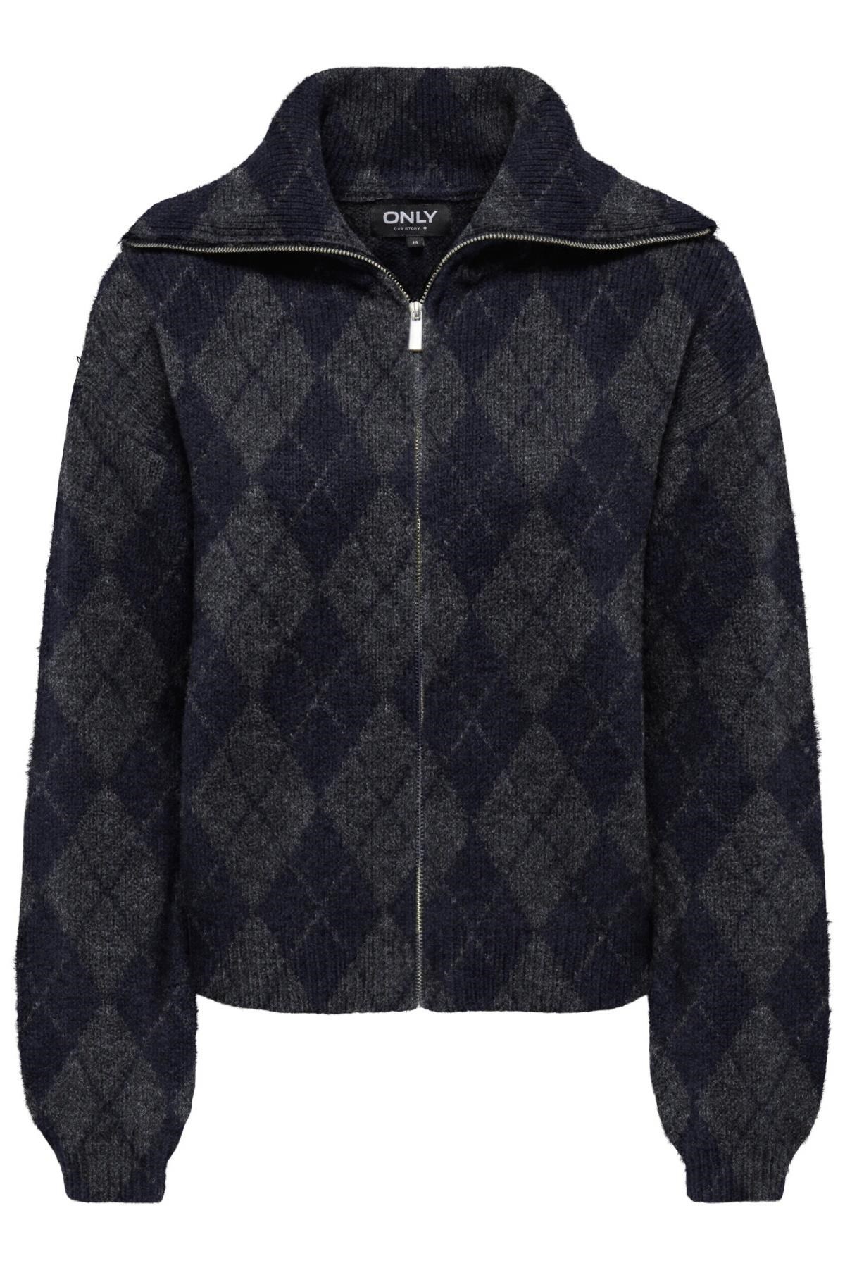 ONLMAROON LS ZIP COLLAR CARDIGAN KNT 