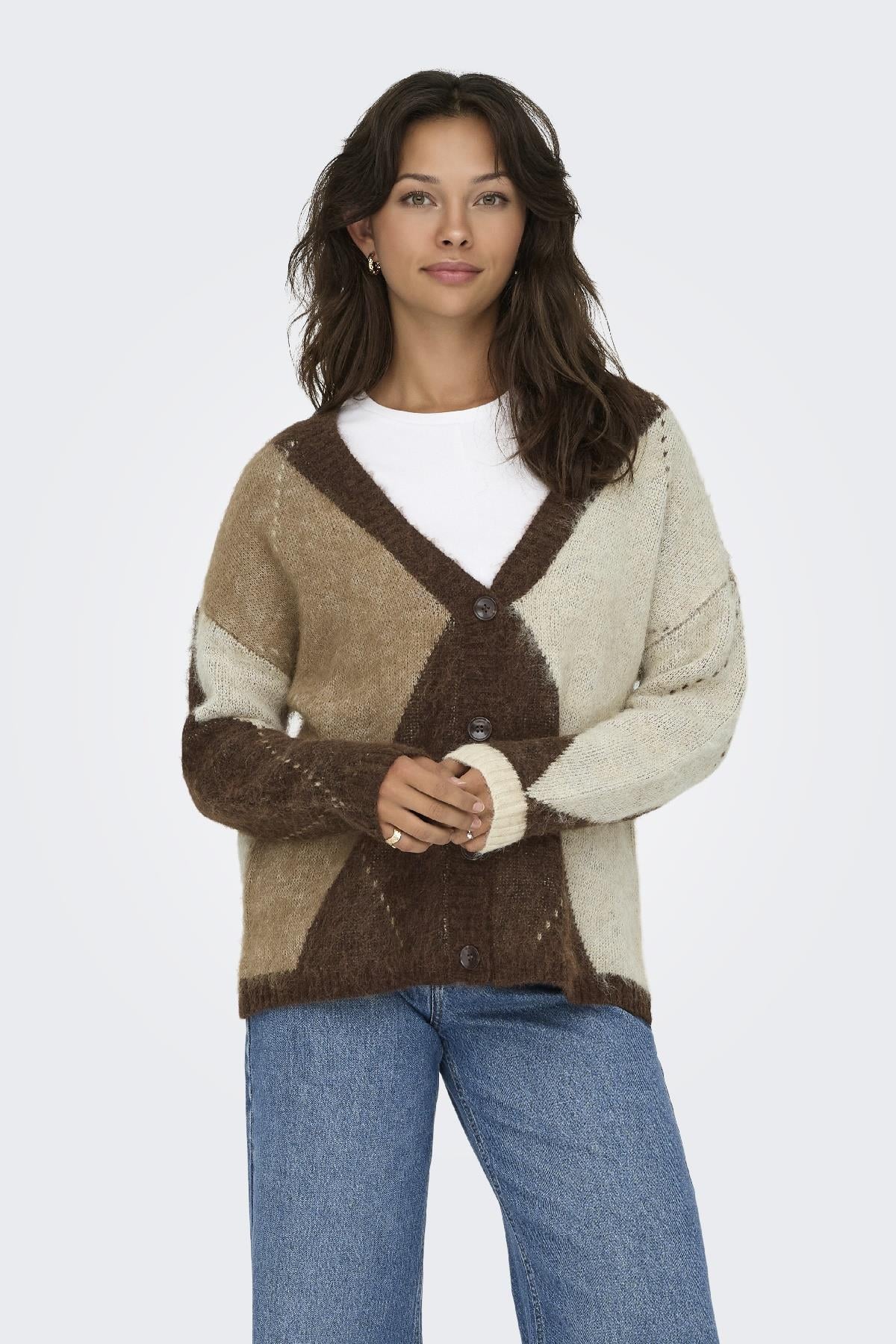 ONLNOEME JQ LS LIFE CARDI V-NECK KNT 