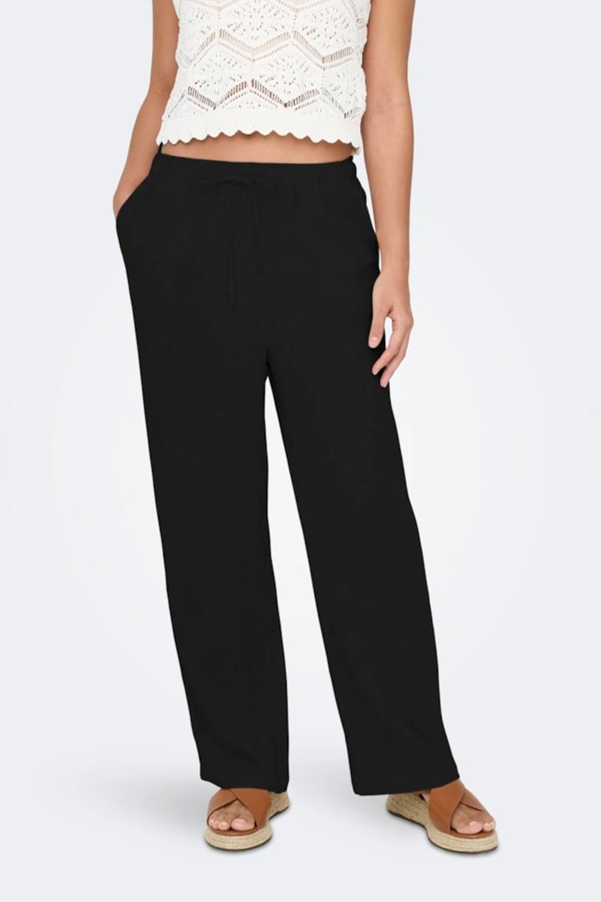 ONLSIESTA MW PULL-UP LINEN BL PNT NOOS SİYAH