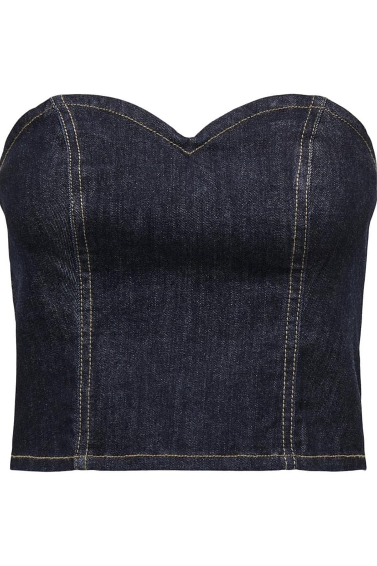 ONLTIKI S/L DNM RINSE CORSET TOP GUA KOYU MAVİ15325559