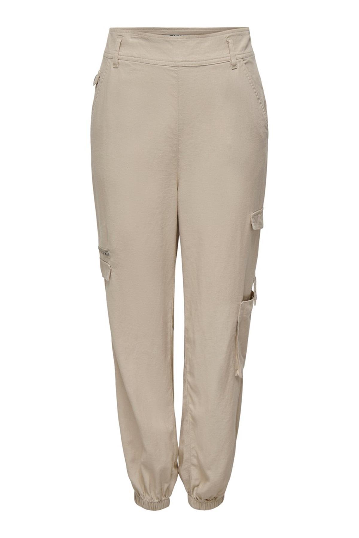 ONLY ONLCARO MW HAREM LINEN CARGO CC PNT KREM