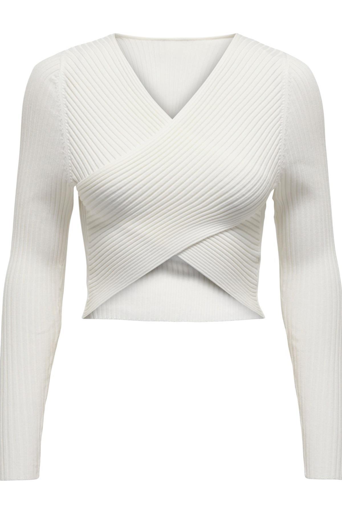 ONLY ONLMELINA LS WRAP V-NECK REVERSE KNT 15309066 TAŞ