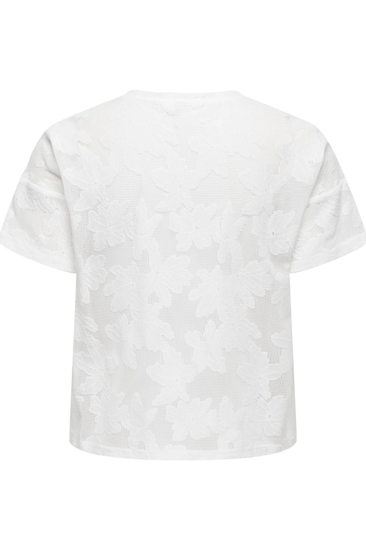 Only ONLMIRABELLA Kadın Dantel Detaylı Kısa Kollu O-Neck T-Shirt 