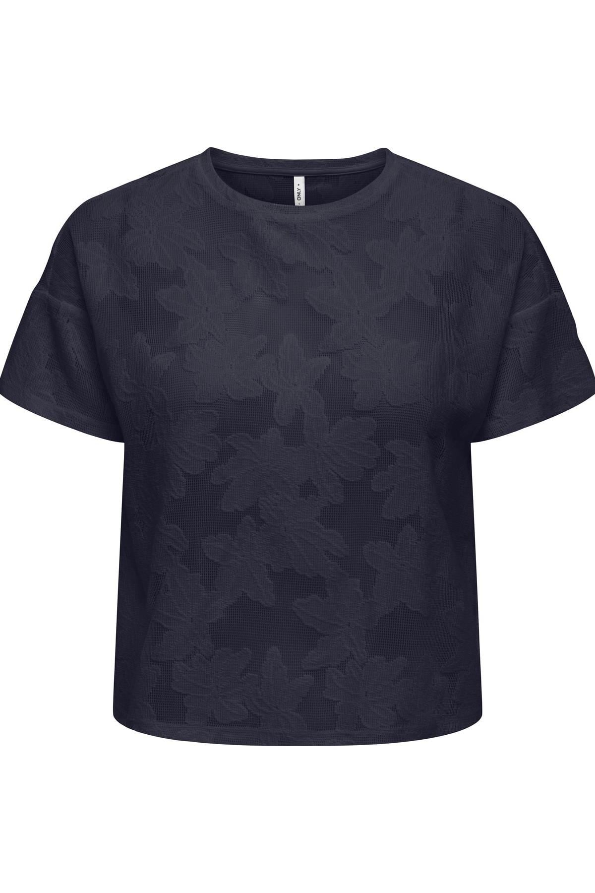 Only ONLMIRABELLA Kadın Dantel Detaylı Kısa Kollu O-Neck T-Shirt 