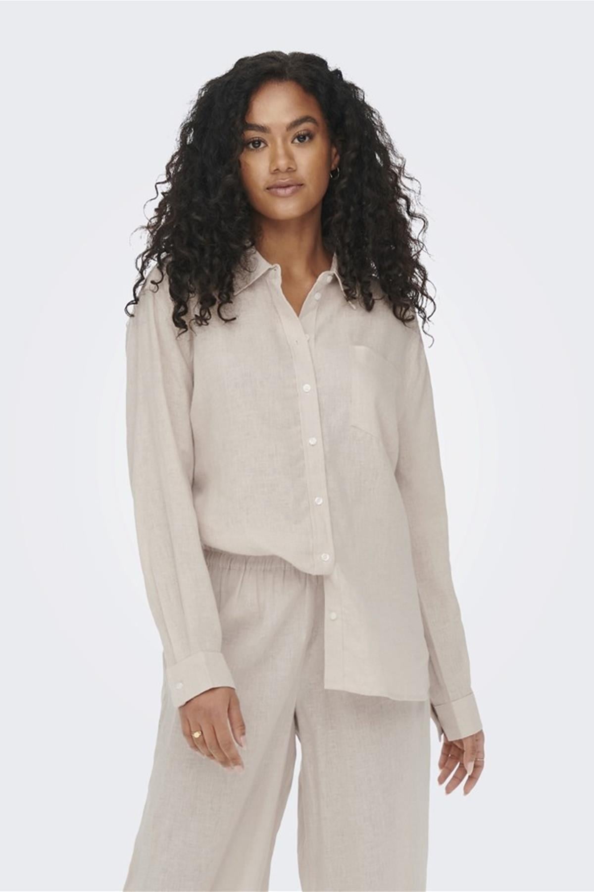 ONLY ONLTOKYO L/S LINEN BLEND SHIRT PNT NOOS 15259585 TAŞ