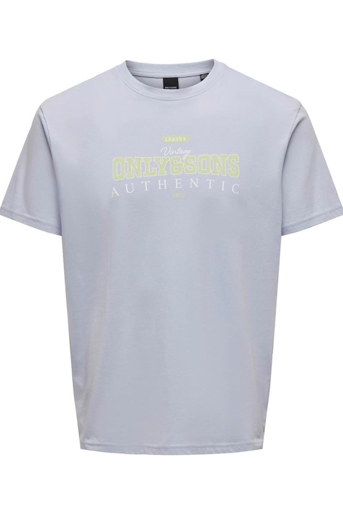 ONLY & SONS ONSMAX LIFE LOGO SS TEE 22029434 MAVİ