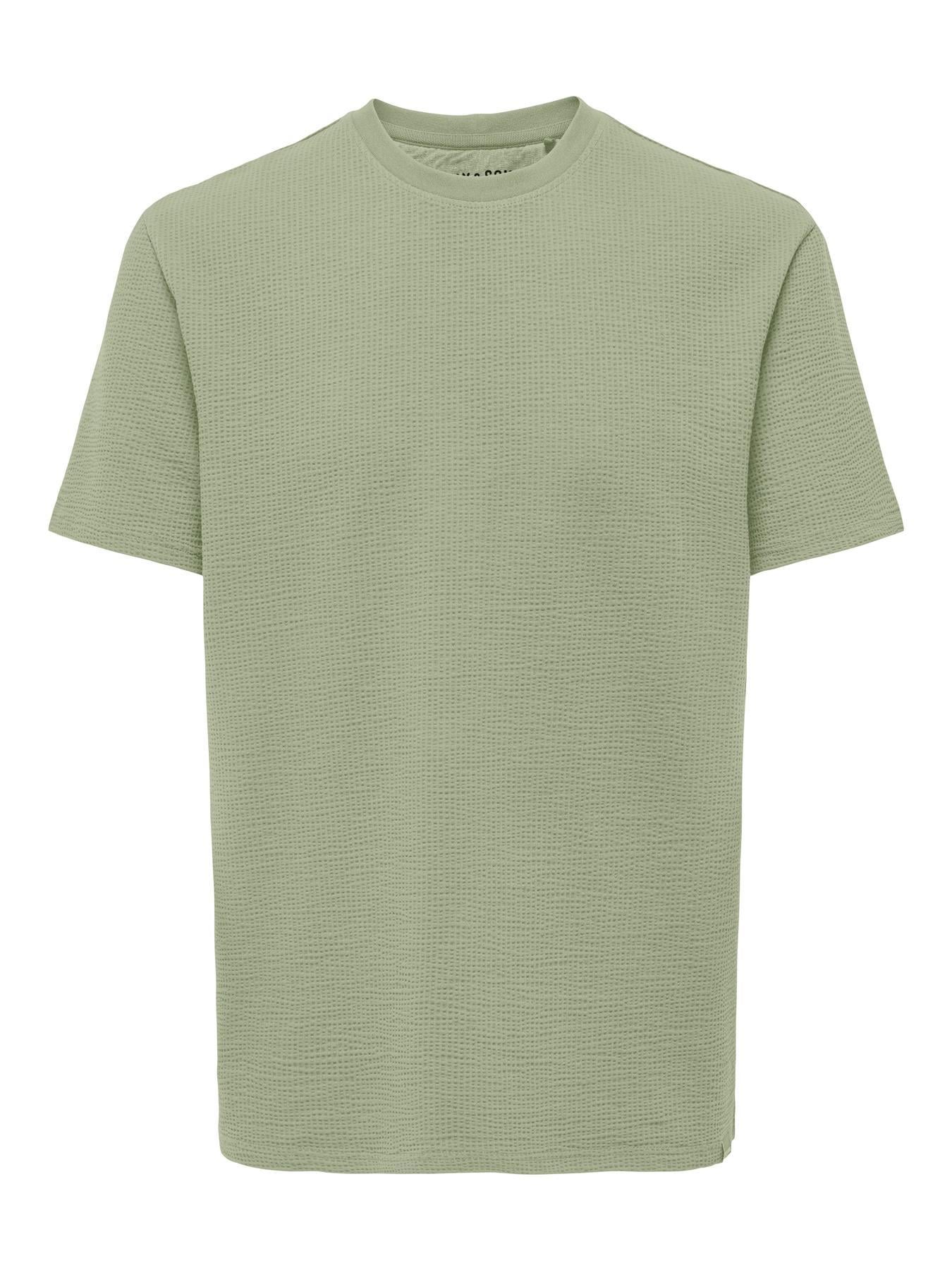 ONSKIAN LIFE REG SEERSUCKER SS TEE NOOS AÇIK YEŞİL