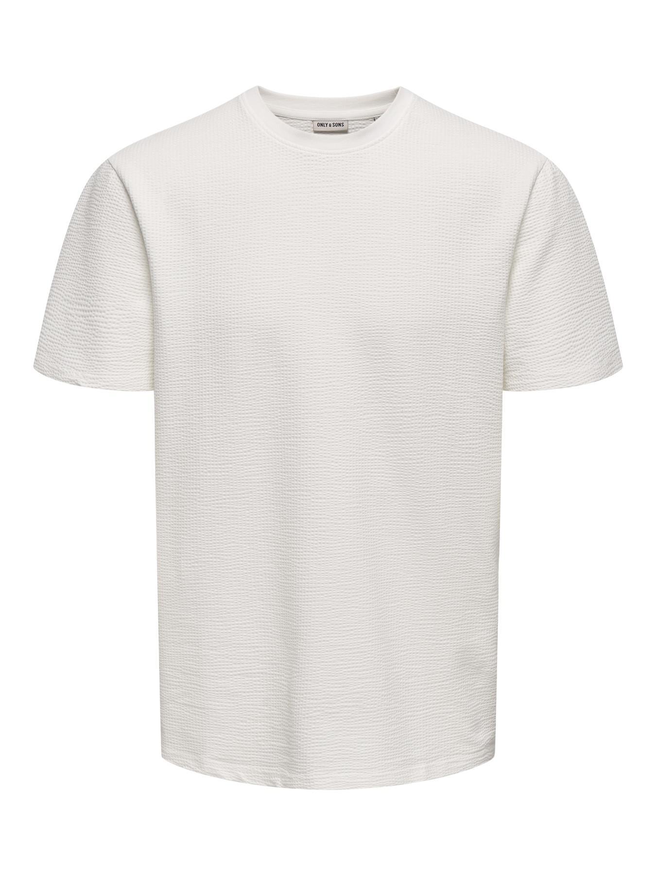 ONSKIAN LIFE REG SEERSUCKER SS TEE NOOS AÇIK BEJ