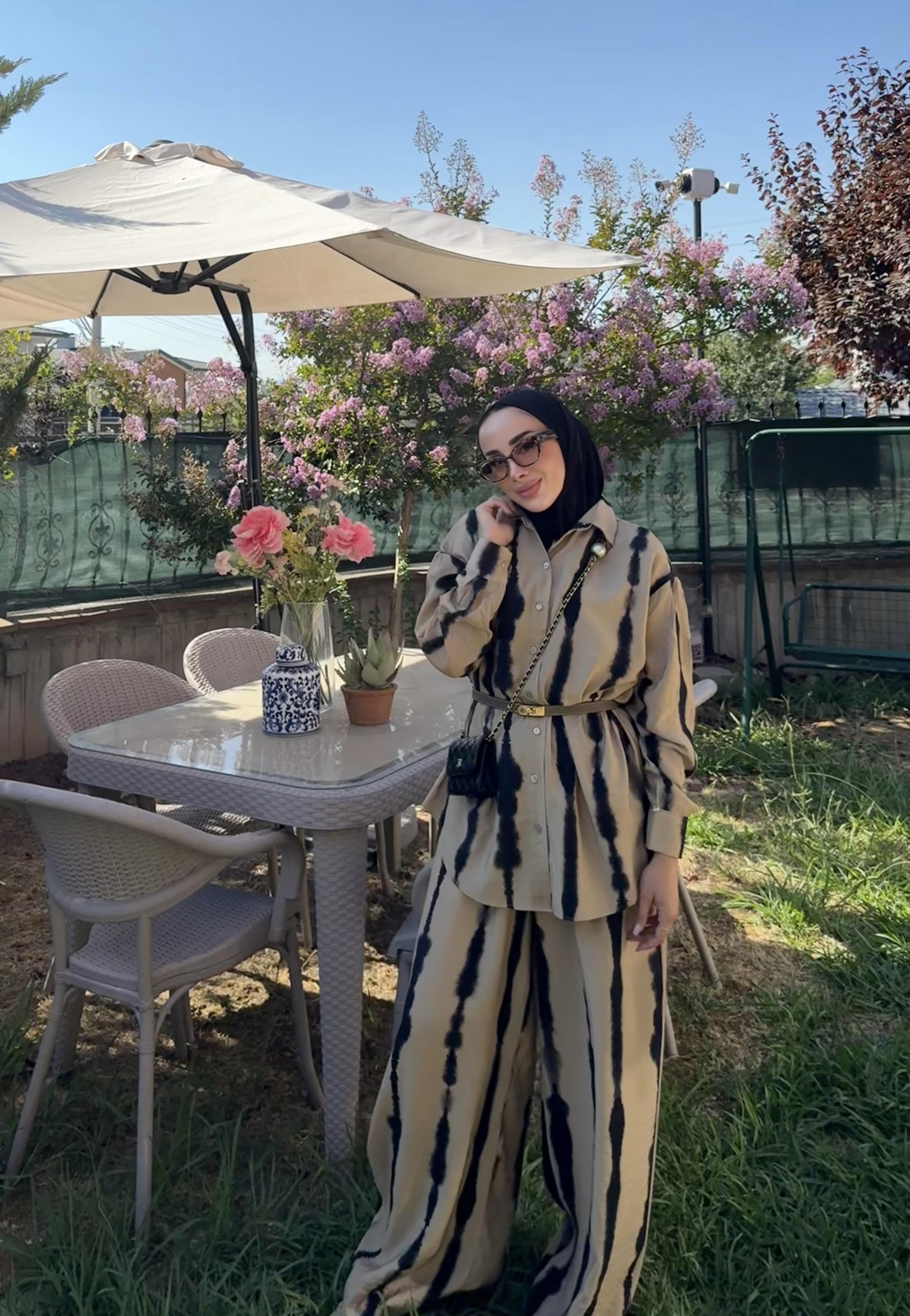 Batik Desen Keten Takım Kahve