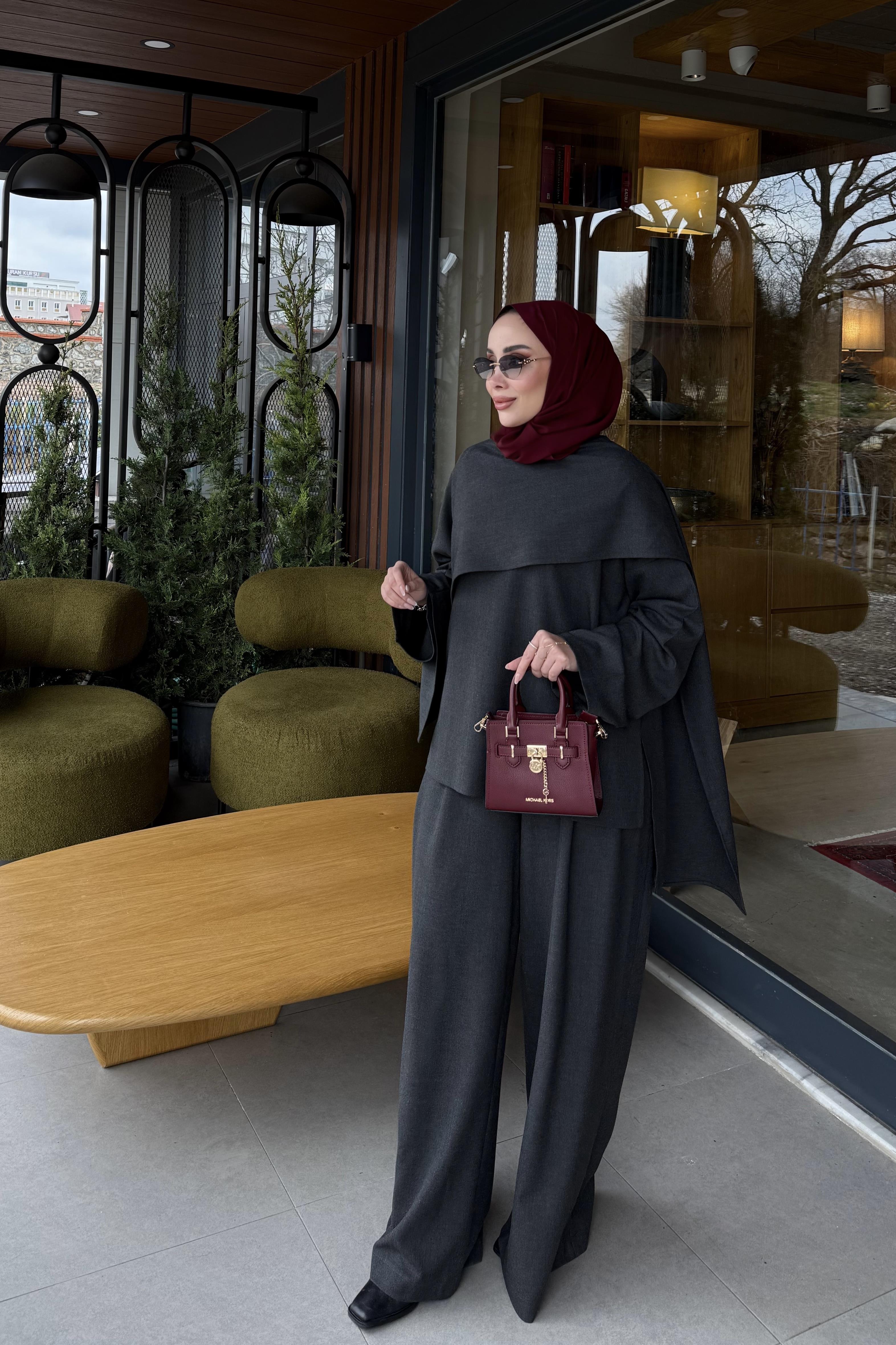 Şal Yaka Premium Takım Gri 