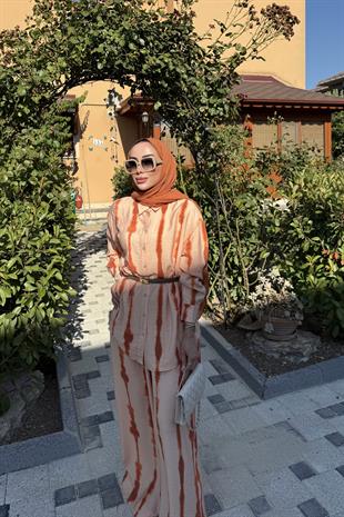 Batik Desen Keten Takım Turuncu