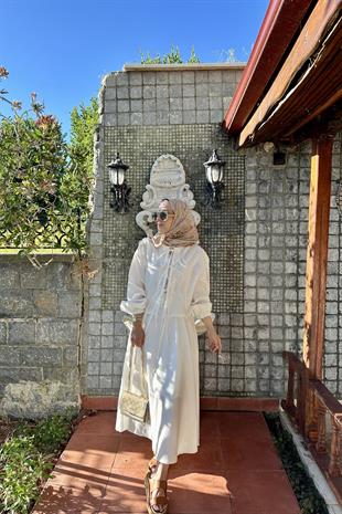 Beyaz Bağlama Etekli Takım