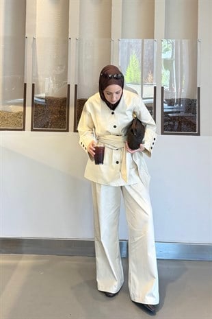 Düğmeli Gömlek Pantolon Takım 