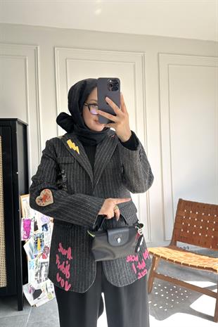 Tasarım Blazer Gri
