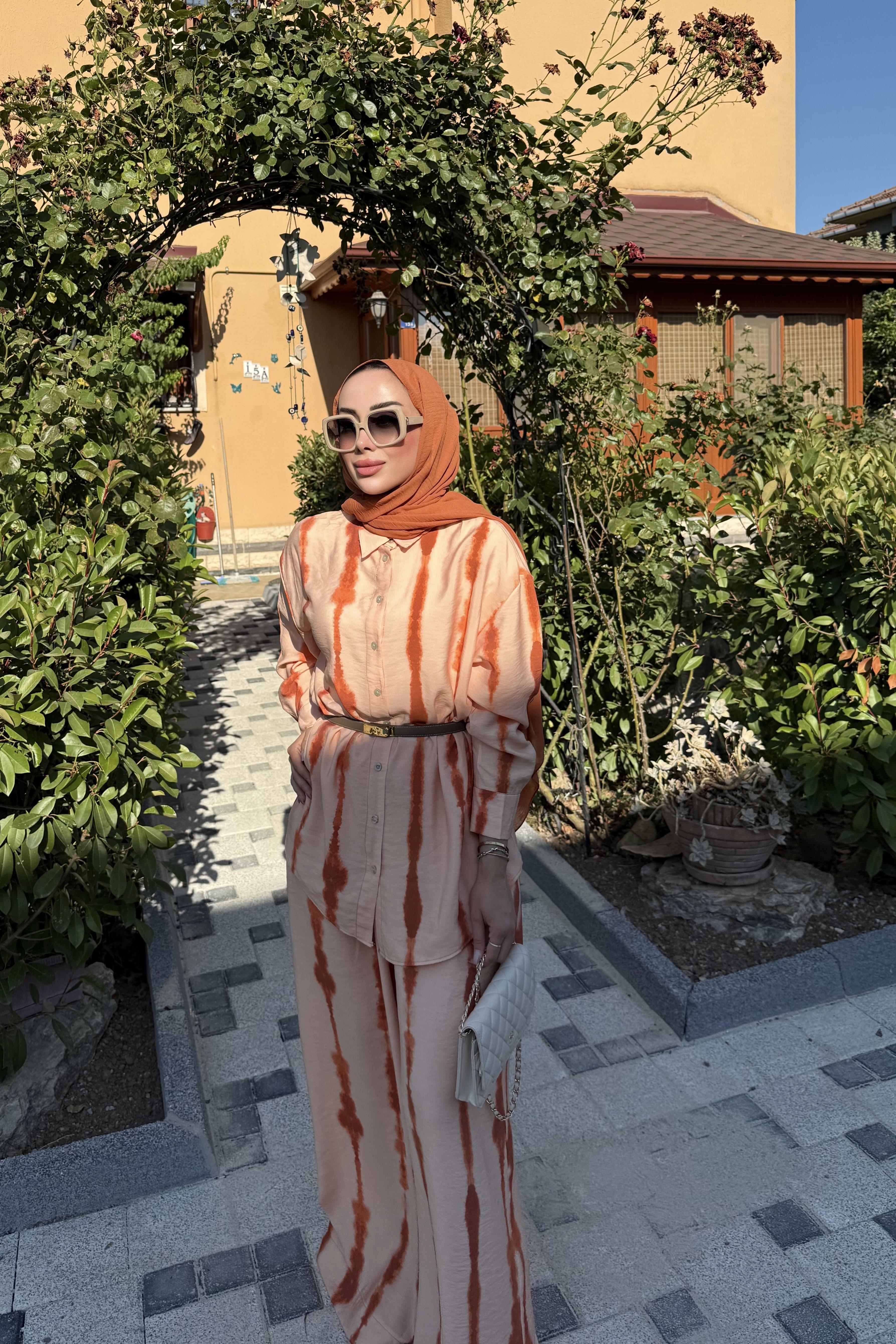 Batik Desen Keten Takım Turuncu