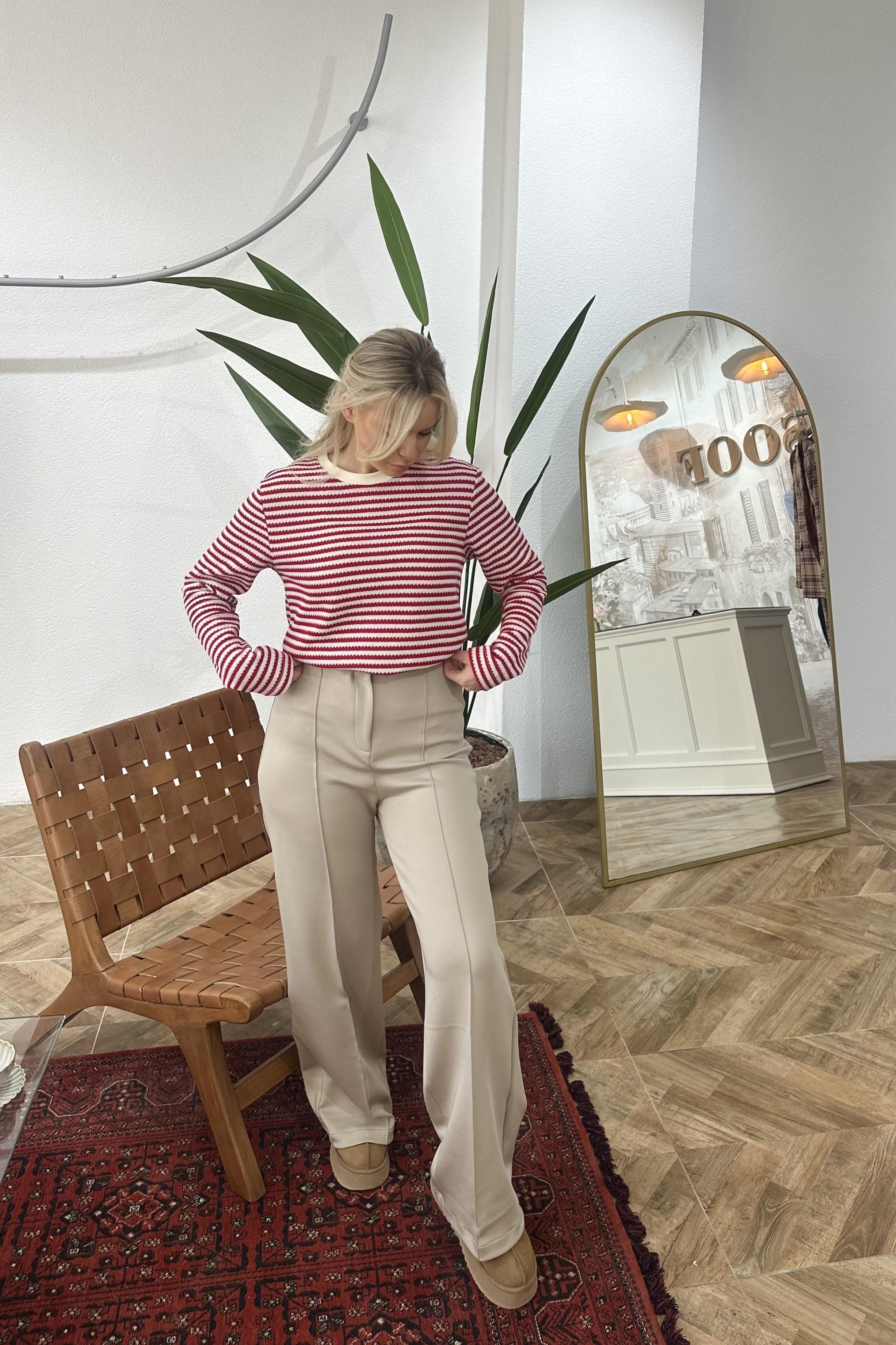 Scuba Palazzo Pantolon Krem