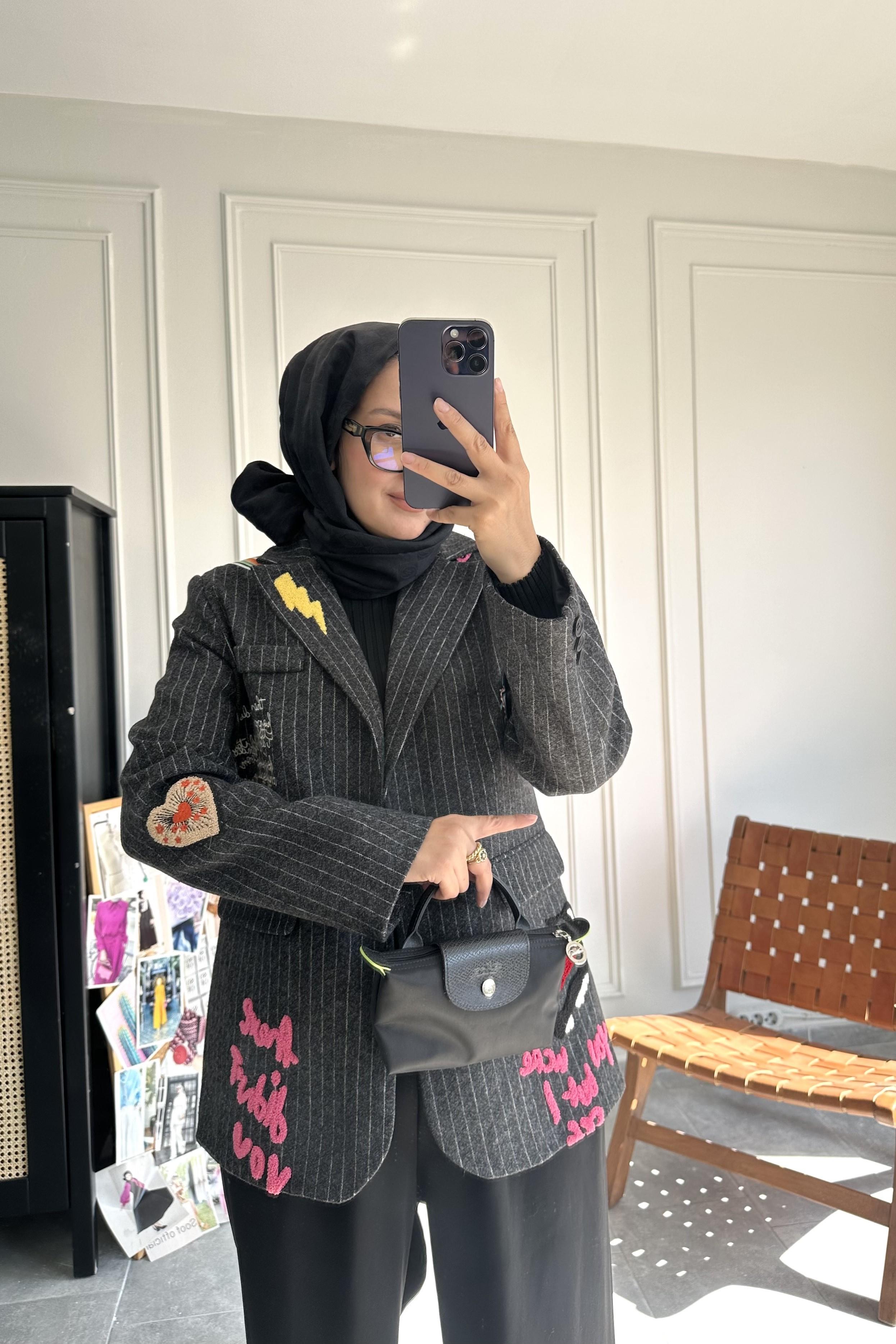 Tasarım Blazer Gri