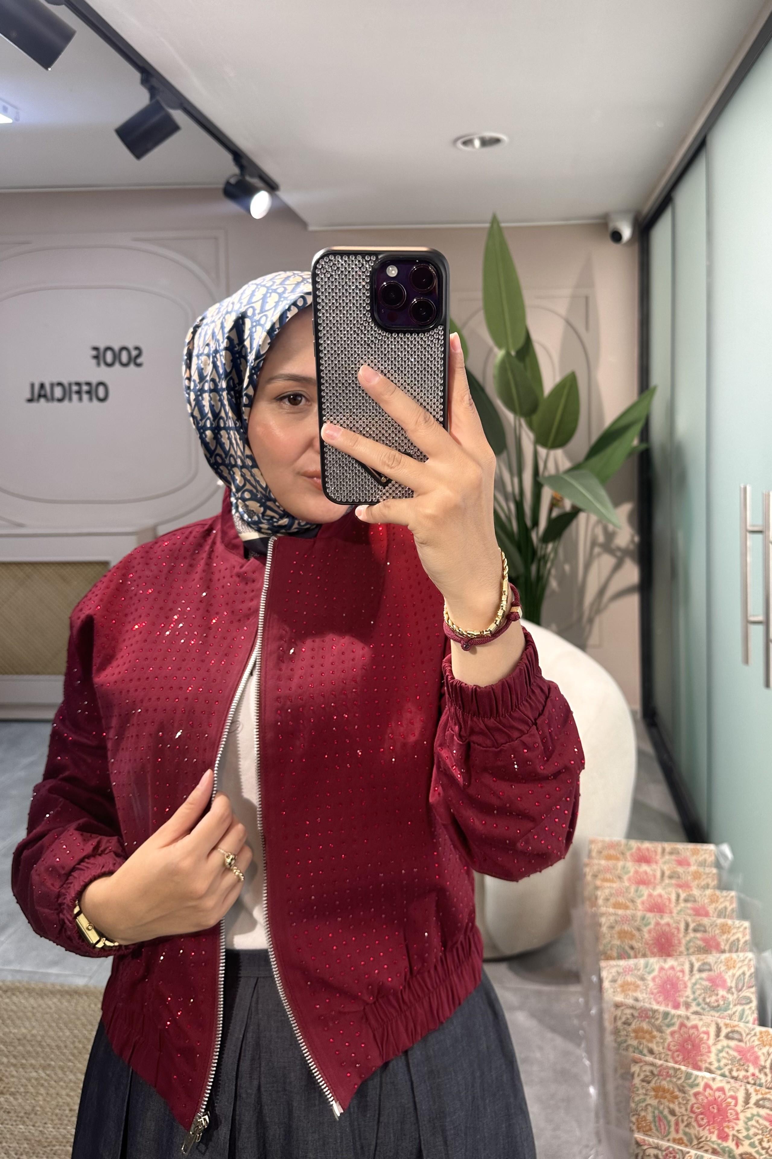 Taşlı Bomber Ceket