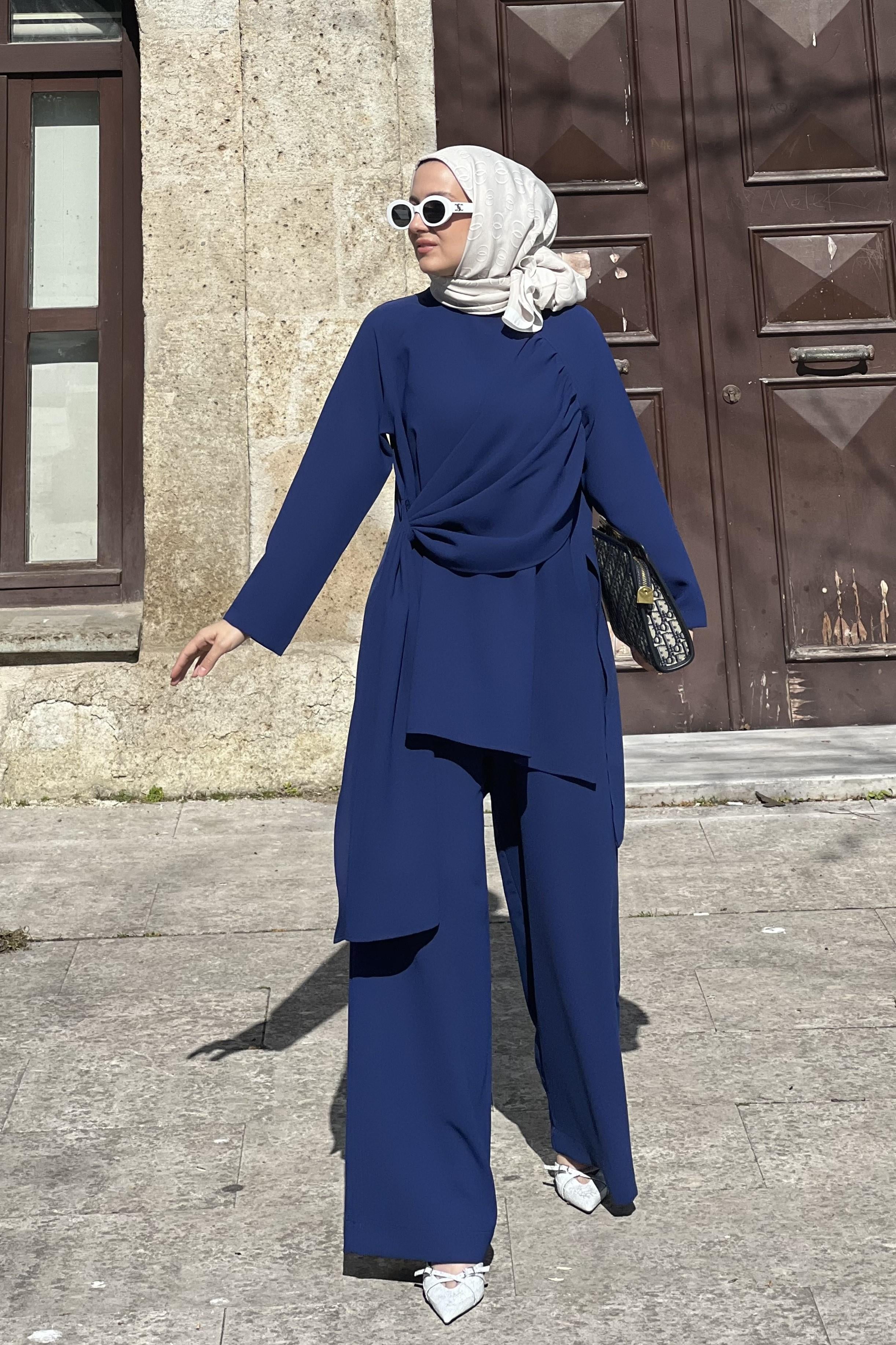 Volanlı Tunik Takım Lila