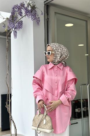 Pink Mimoza Pamuk Gömlek