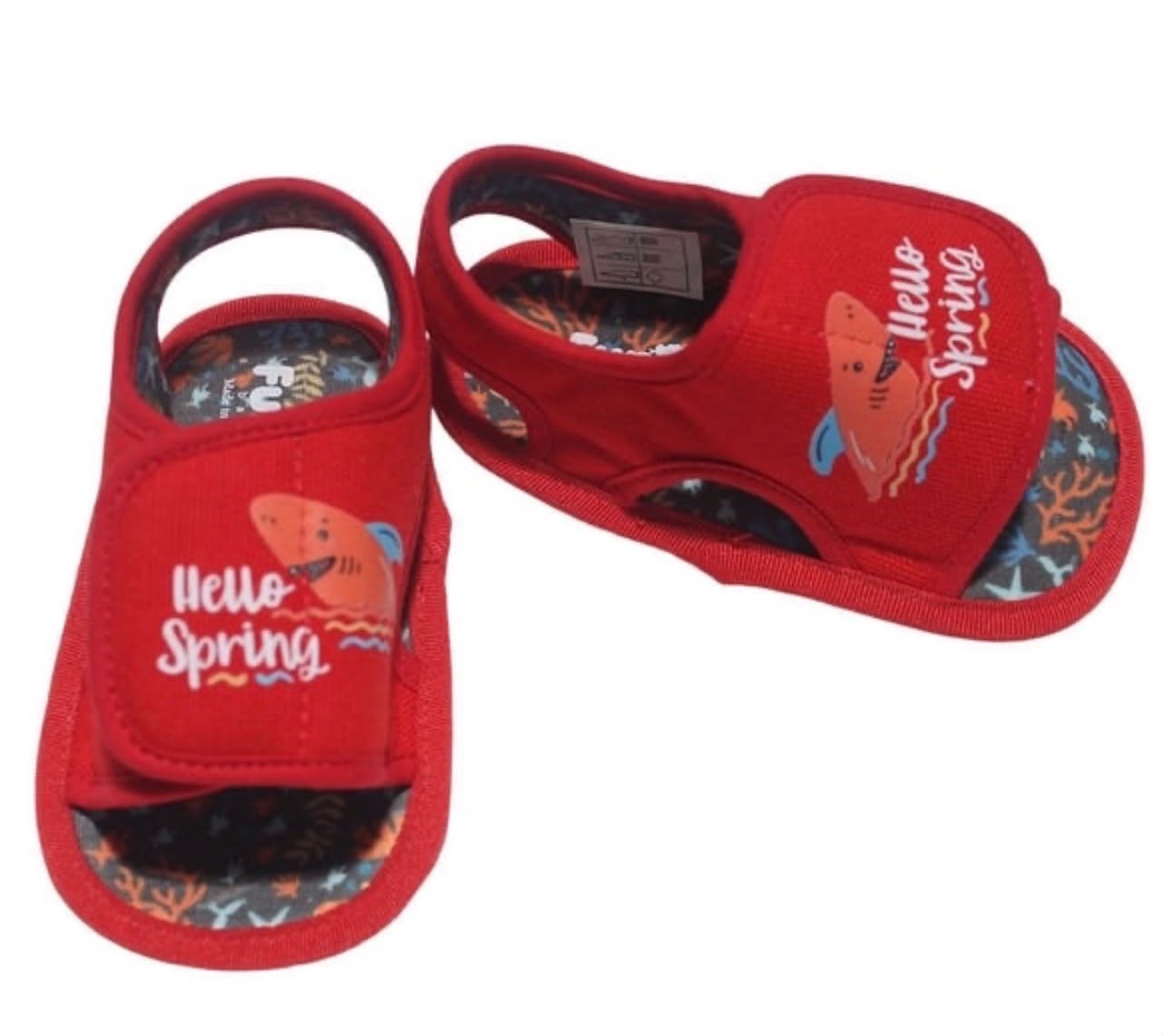 ERKEK BEBEK HELLO SPRİNG BASKILI SANDALET -Kırmızı