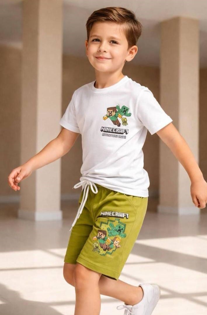 MİNECRAFT ADVENTURE BASKILI ŞORTLU TAKIM