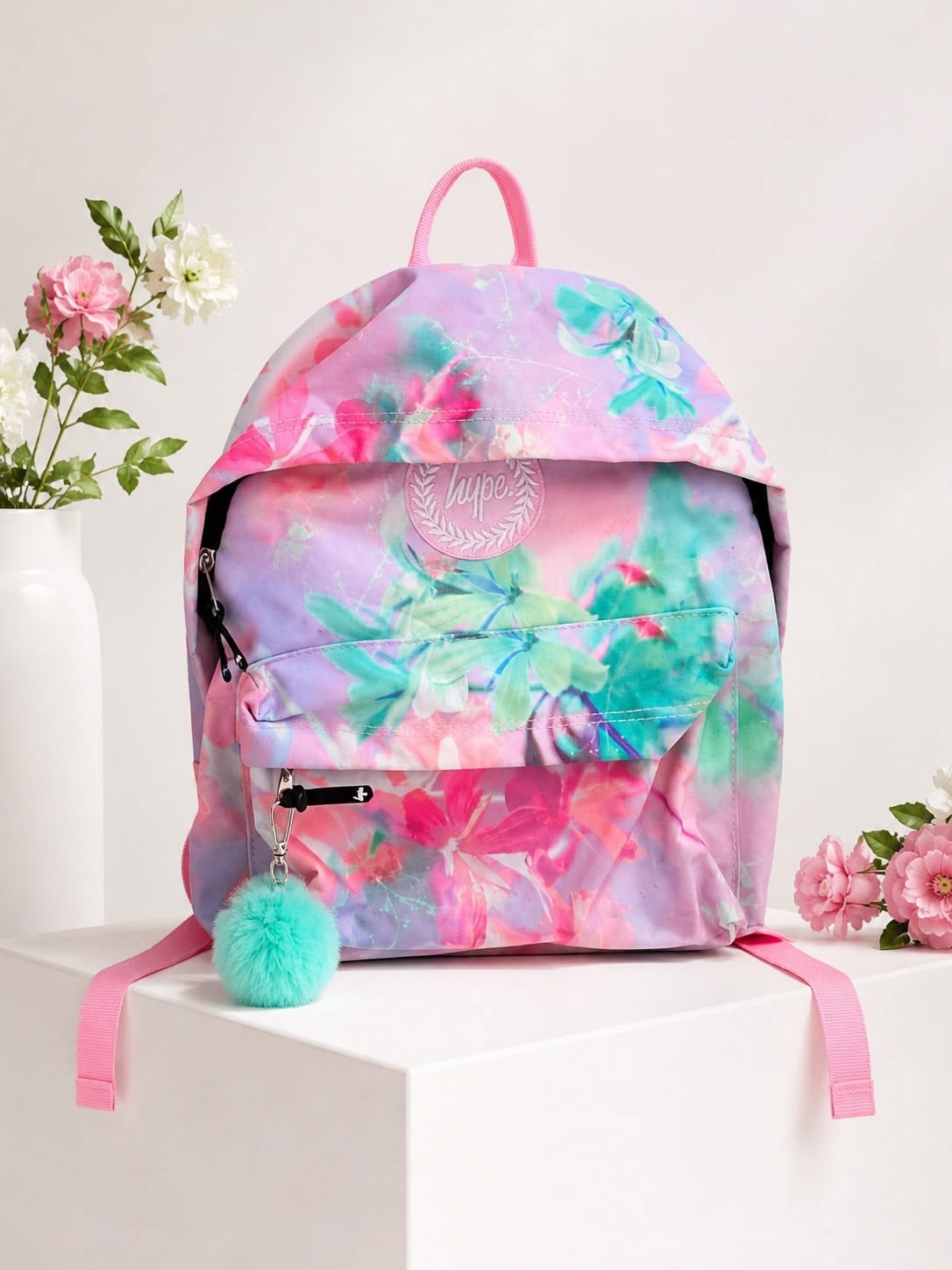 PASTEL ÇİÇEK DESENLİ KIZ ÇOCUK SIRT ÇANTASI 